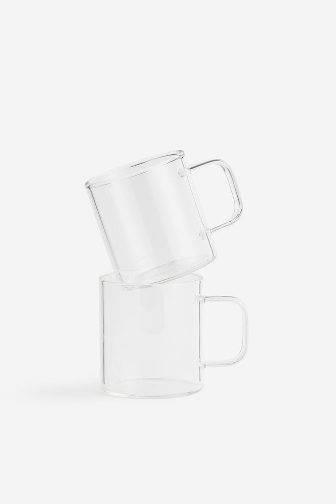 2-pack small glass mugs - Clear glass - 3
