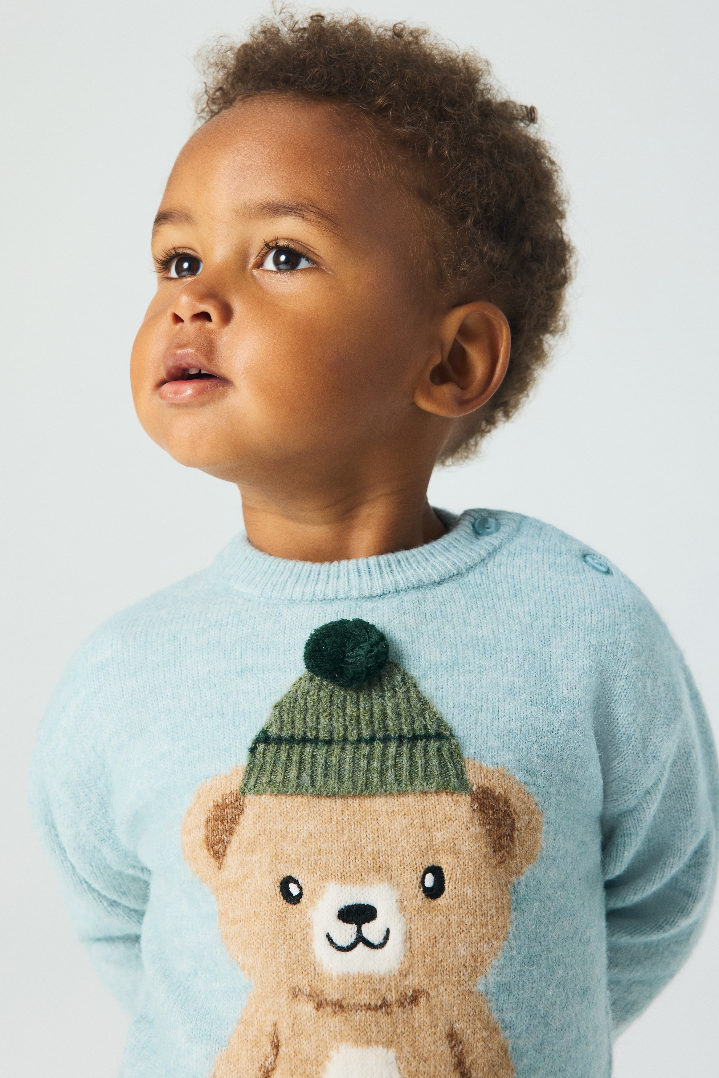 デザインセーター - ライトブルー／テディベア - Kids | H&M JP