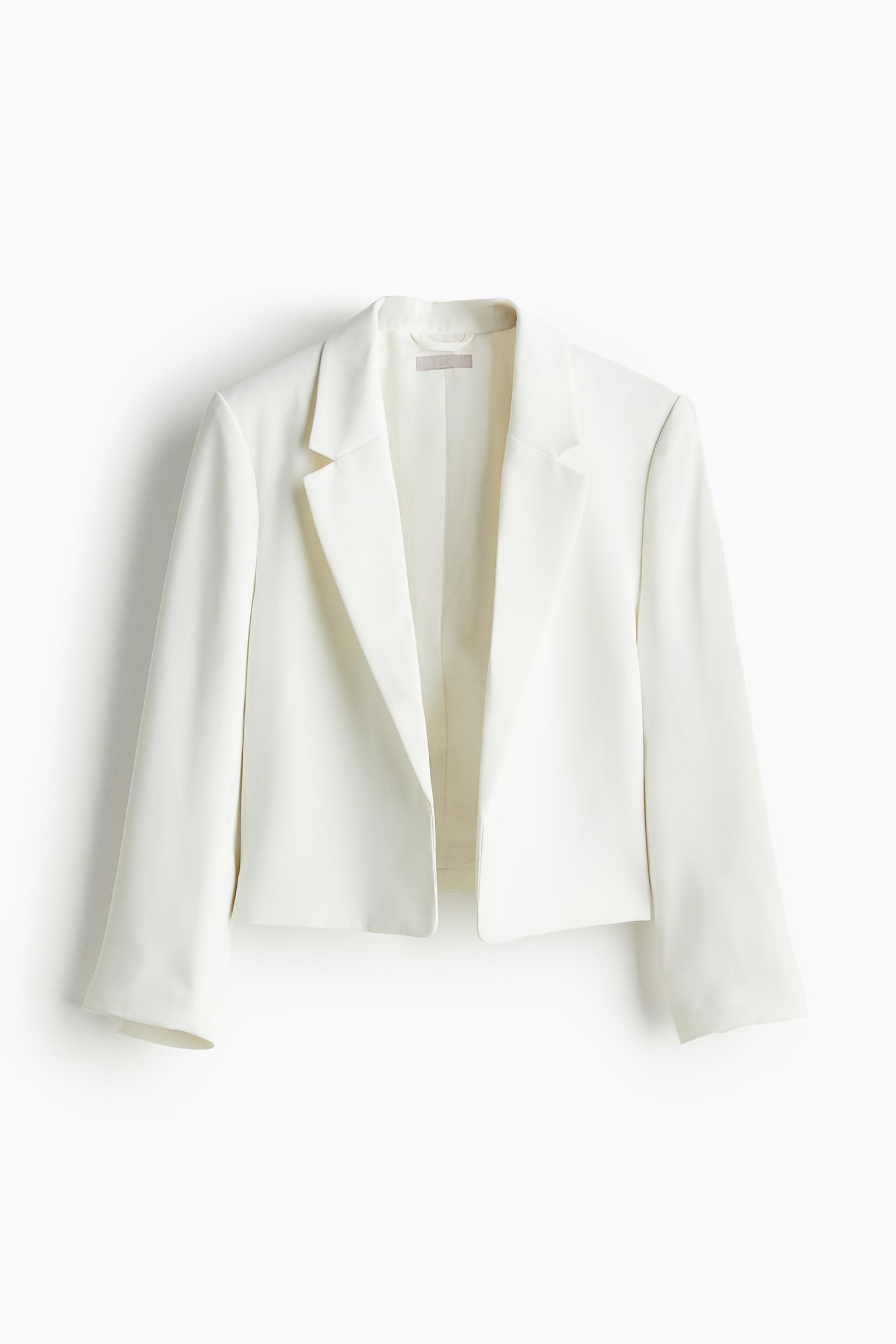 Slit Cuff Blazer - White/Light beige/Black - 2