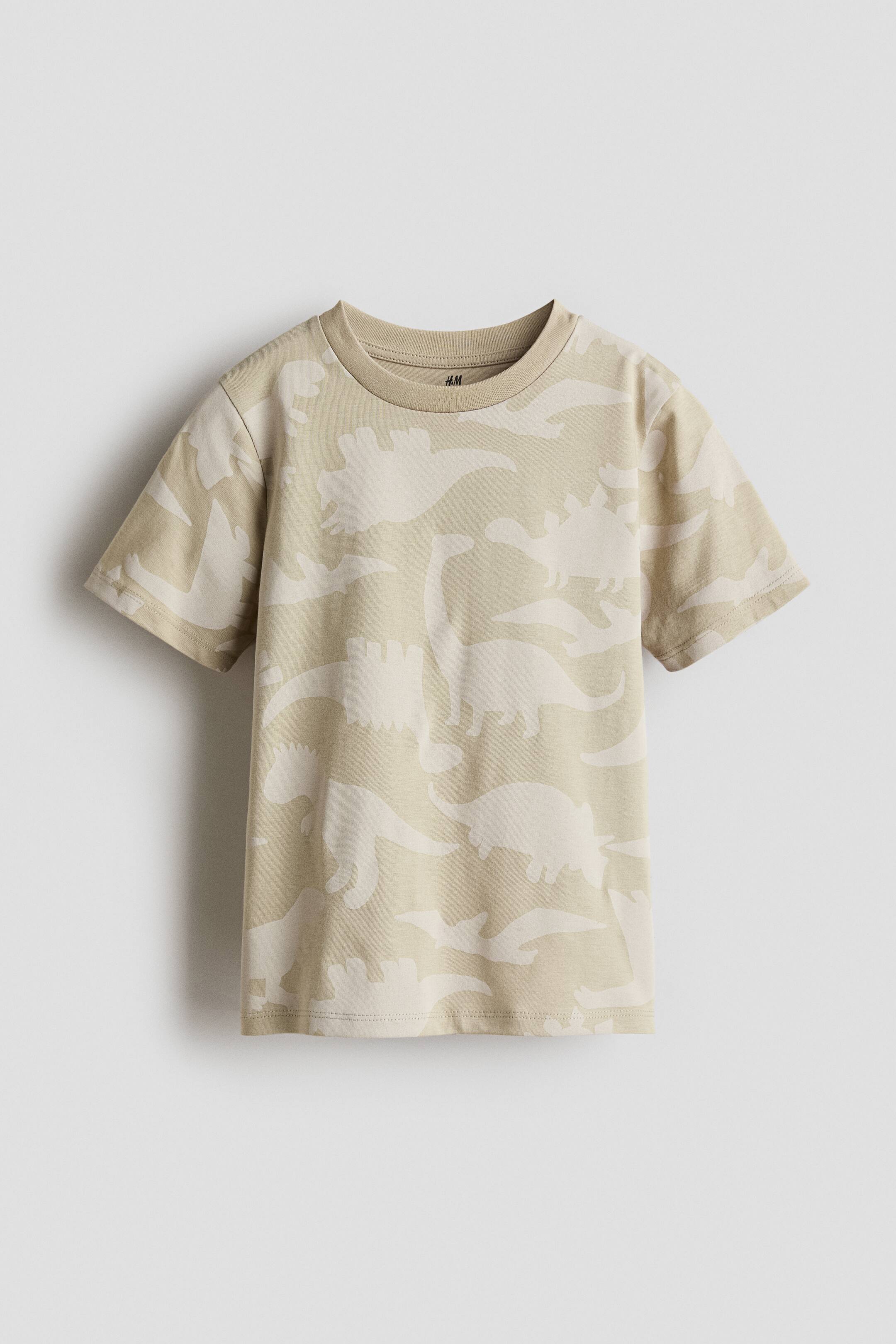 View larger image: Printed cotton T-shirt - Beige/Dinosaurs - Kids | H&M SG 5