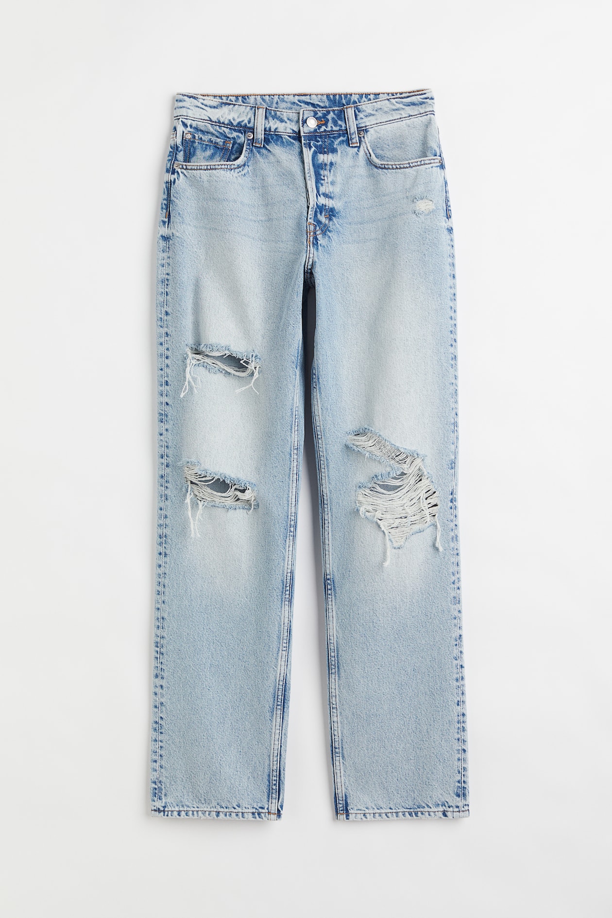 90s Boyfriend Fit High Jeans - High waist - Long - Light denim blue ...