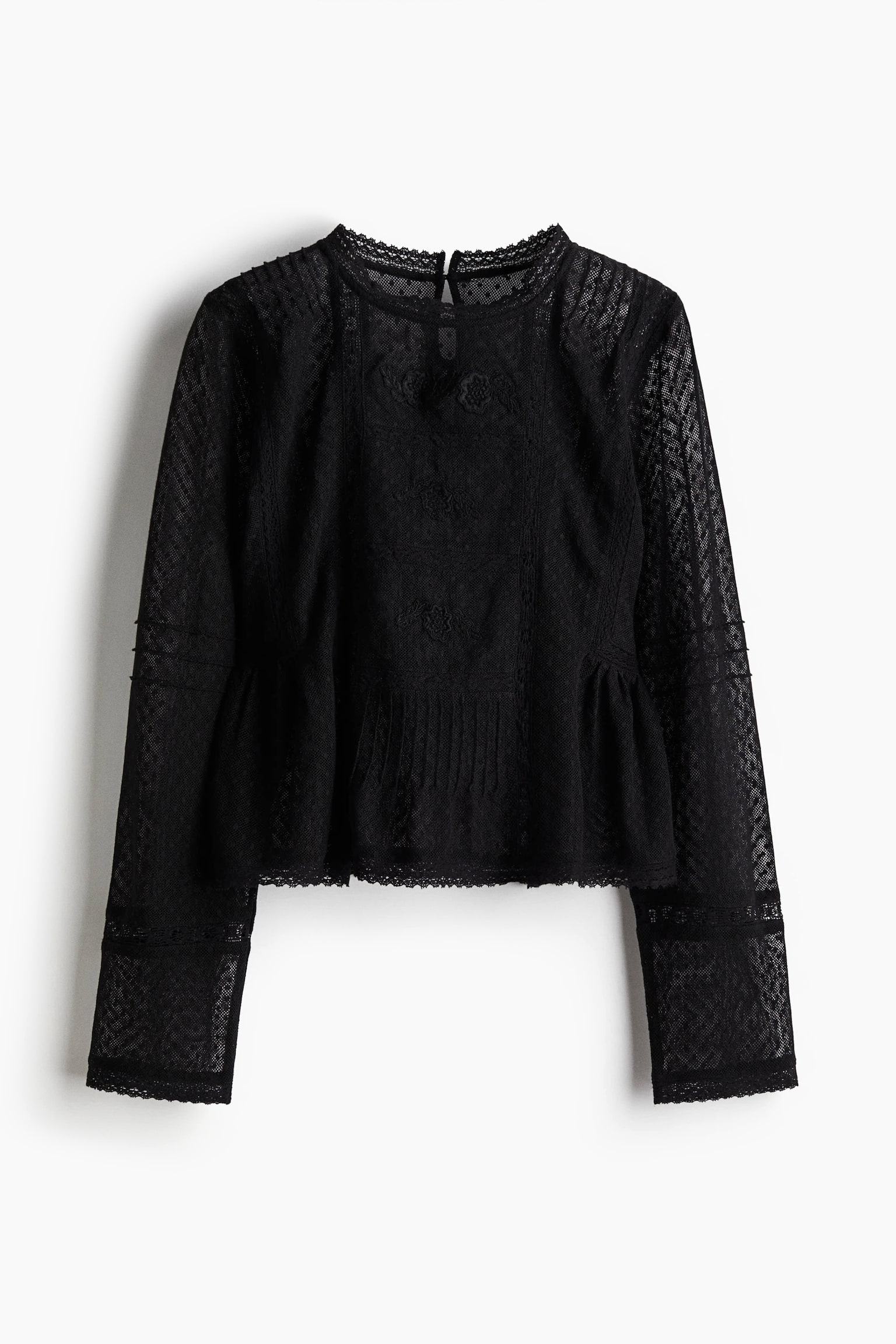 Женская блузка H&M Plumeti Mesh Blouse, цвет: Чёрный — фото 1