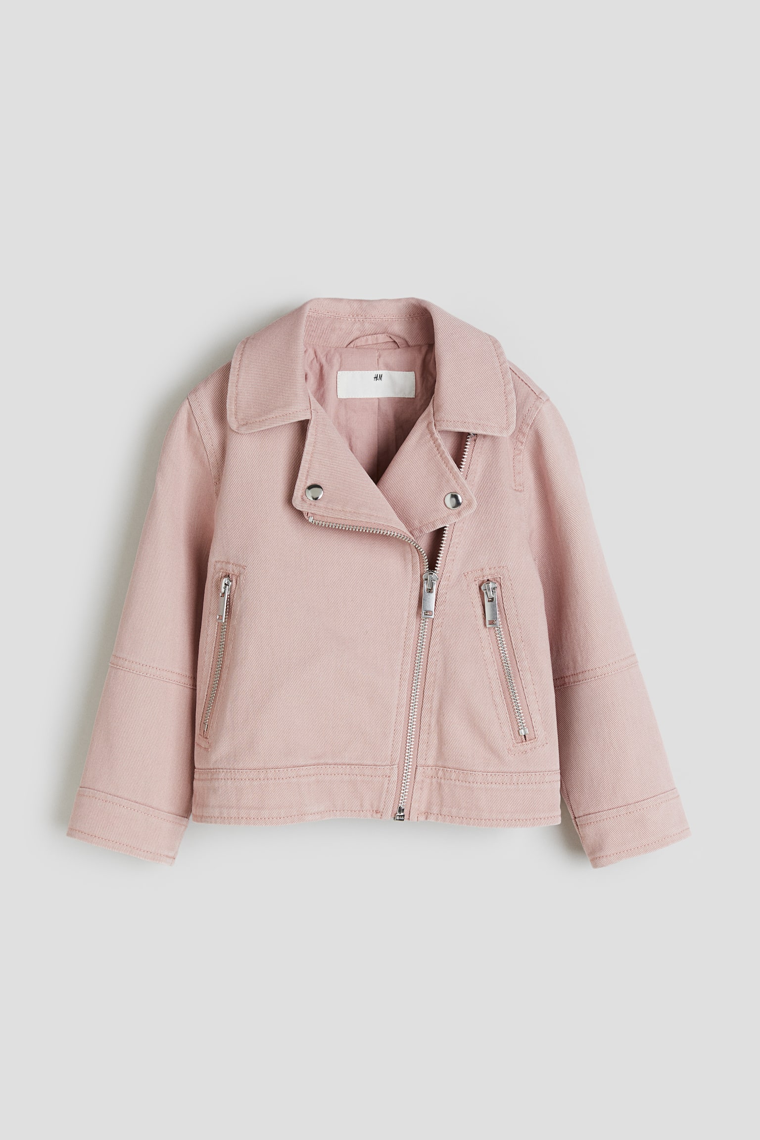 Twill Biker Jacket - Dusty pink - 1