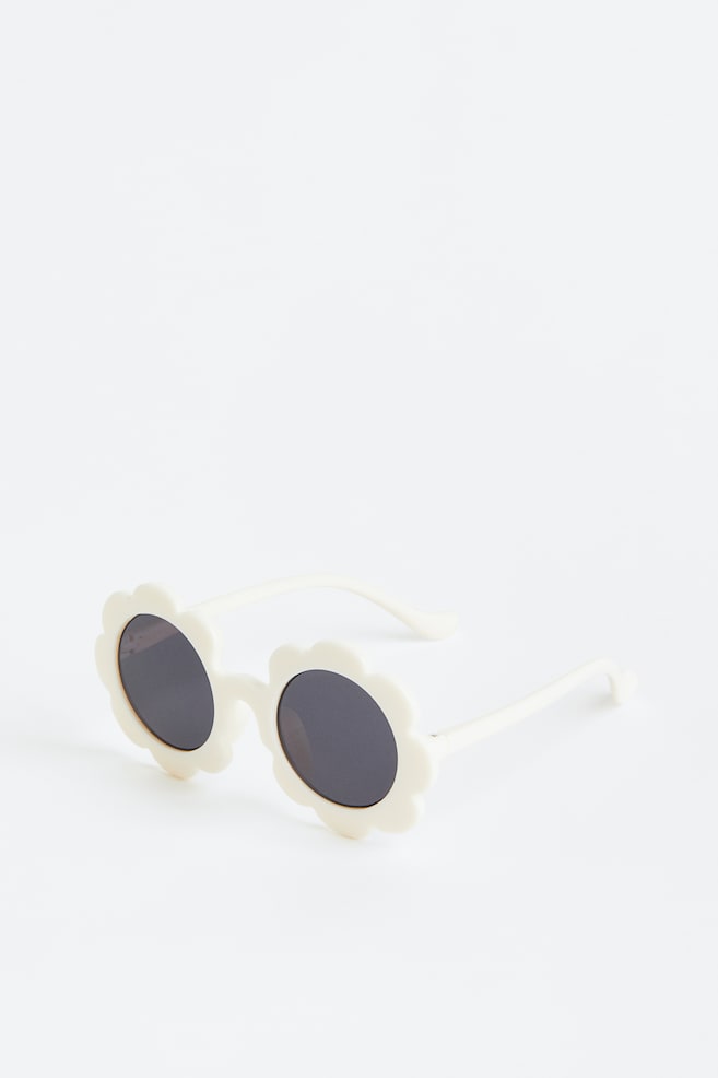 Blomsterformede solbriller - Hvid - 4