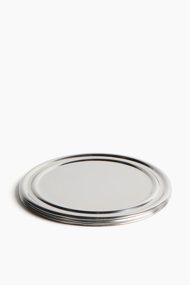 4-Pack Stainless Steel Coasters - Silver-colored - 1