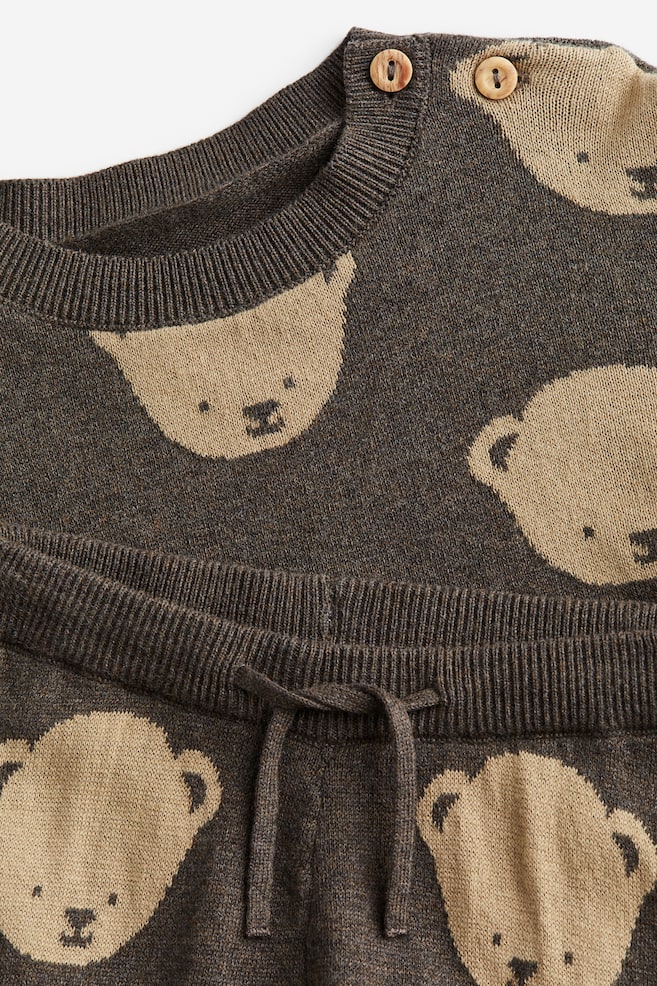 2-piece jacquard-knit cotton set - Brown/Bears - 2