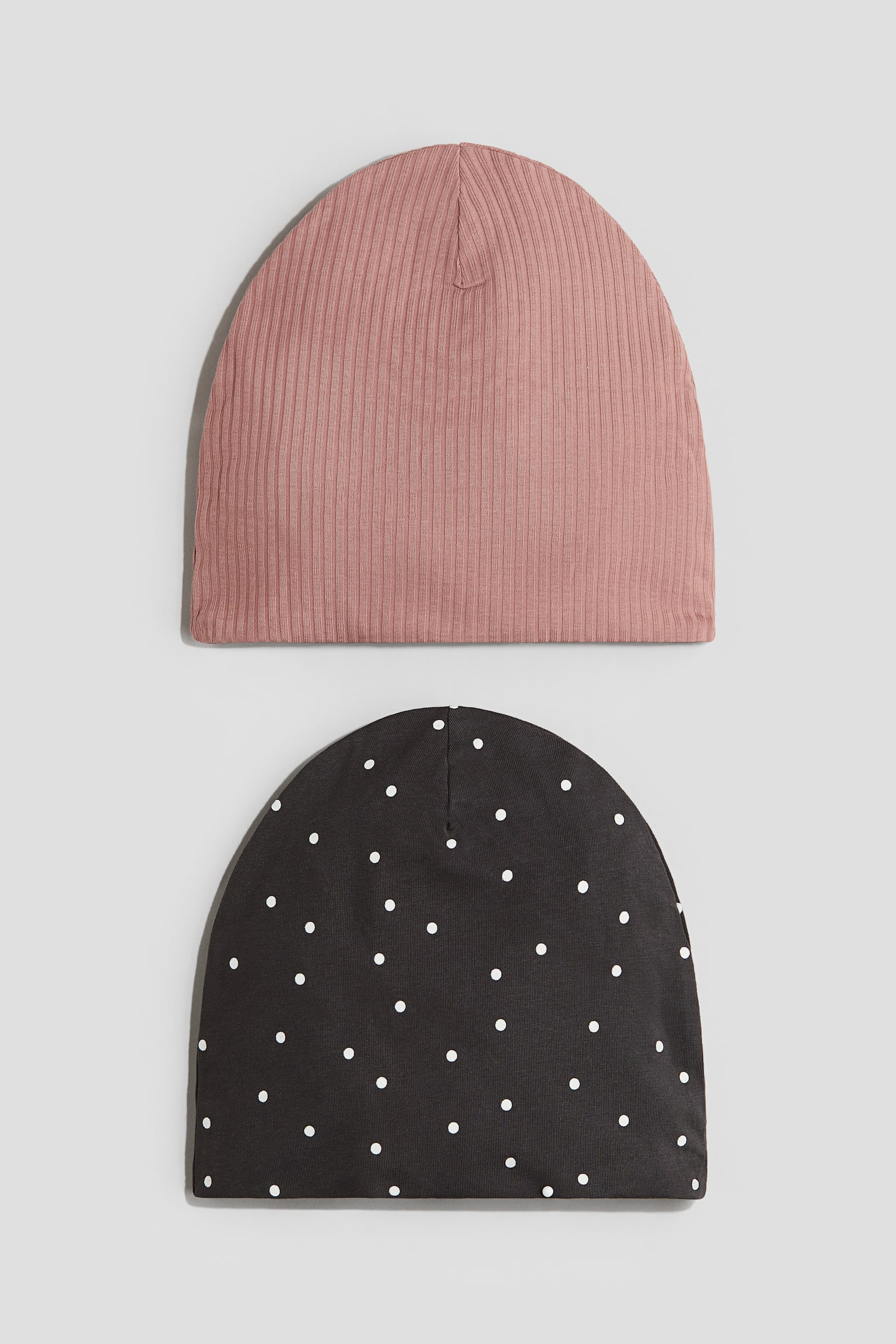 2-pack jersey hats - Dark grey/Spotted - 1