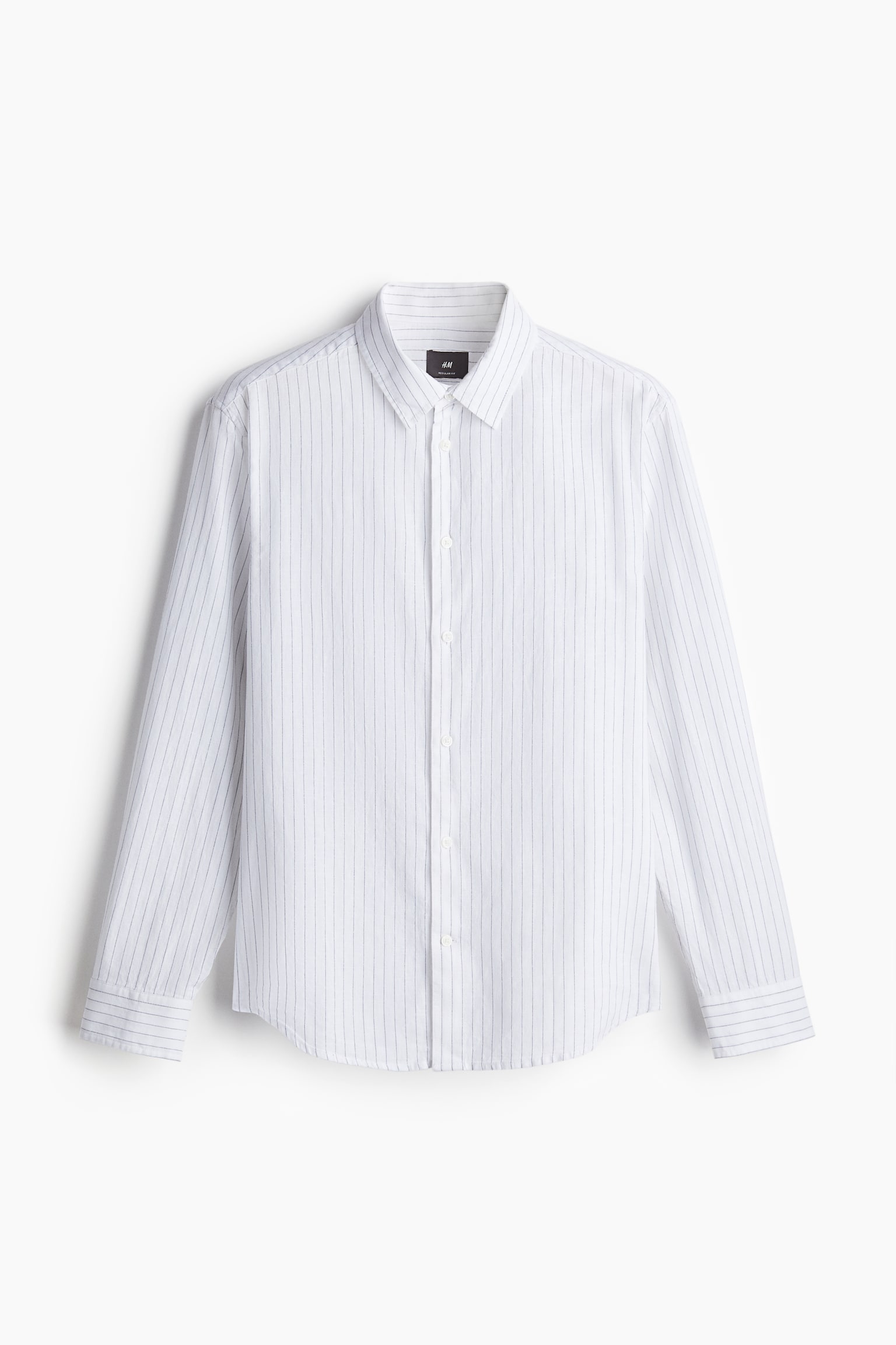 Regular Fit Linen-blend shirt - White/Cream/Navy blue/White/Blue - 2