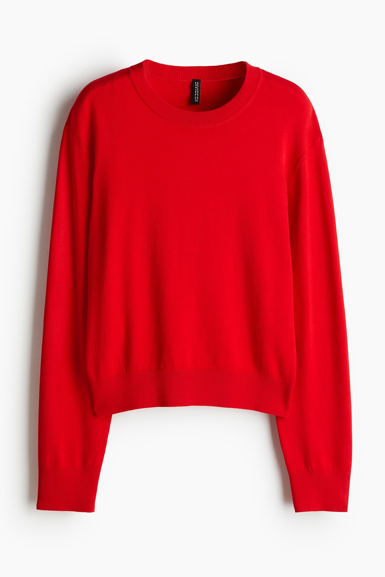 Short fine-knit jumper - Red/Red/Black/Light pink/Beige/Dark grey marl - 2