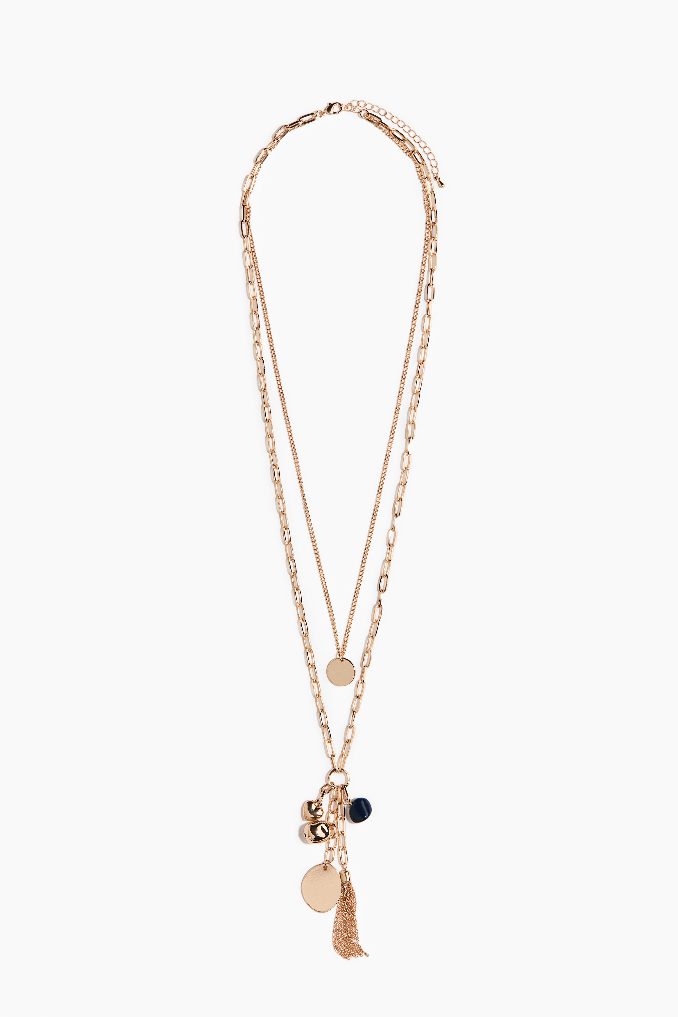 Two-strand pendant necklace - Gold-coloured