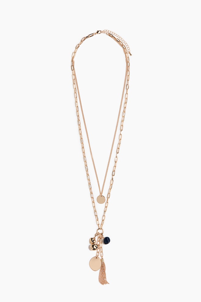 Two-strand pendant necklace - Gold-coloured - 1