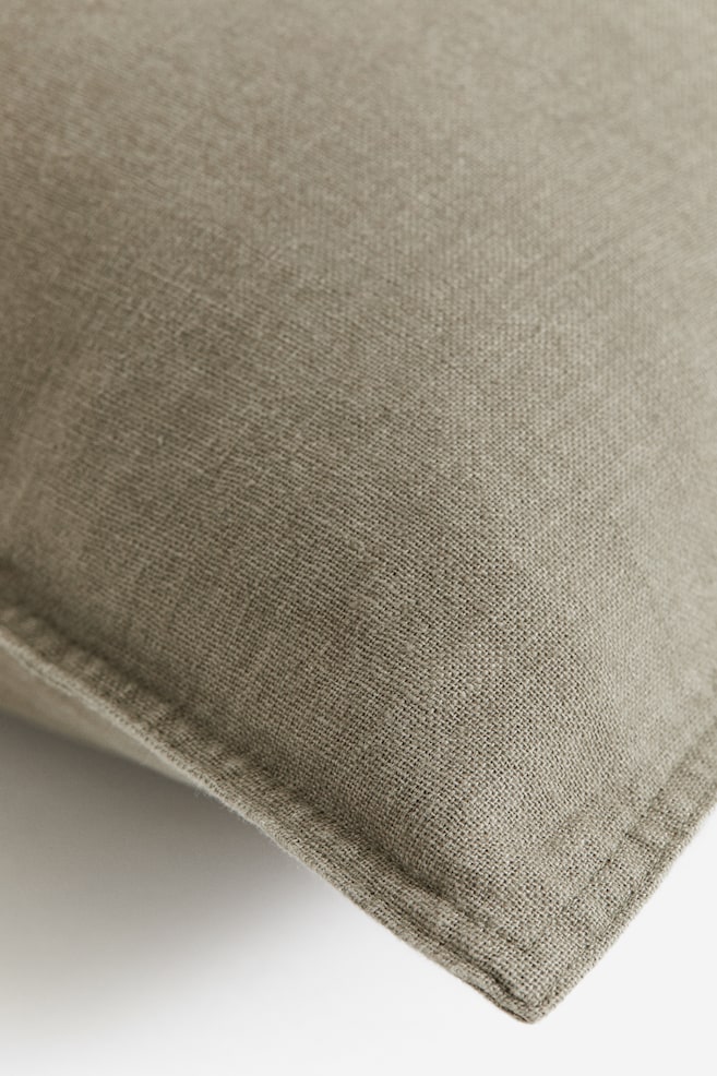 Linen-blend cushion cover - Dark khaki green/White/Dark grey/Mole/dc/dc - 2