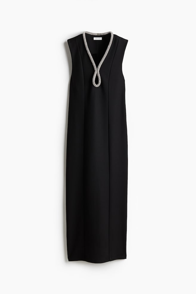 Robe avec détail à strass - Noir - 1