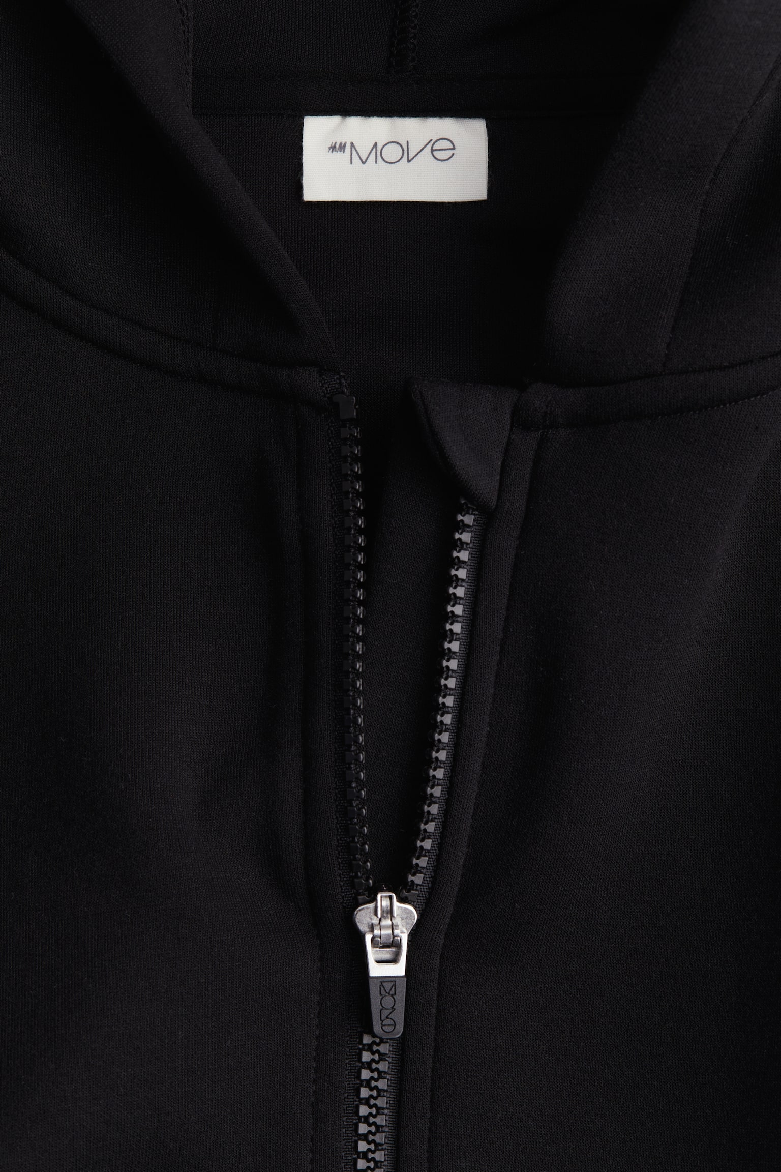 Zip-through sports hoodie in DryMove™ - Black/White - 3