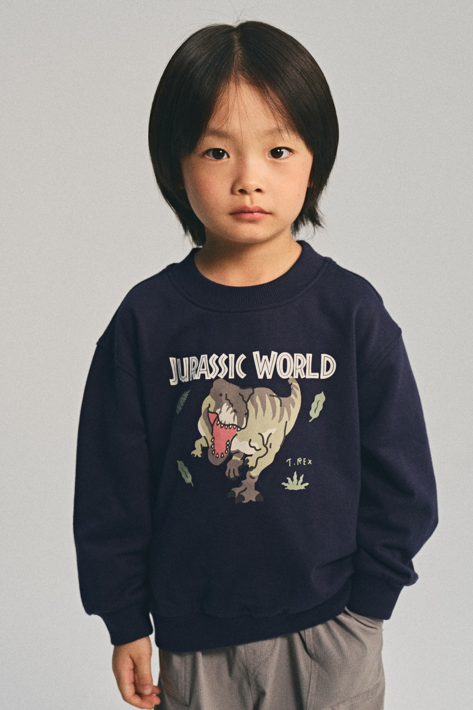 プリントデザインスウェットシャツ - ネイビーブルー／ジュラシック・ワールド/グリーン／ジュラシック・ワールド - 6