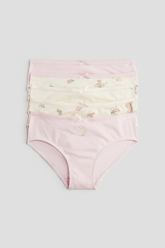 Set van 5 katoenen slips - Roomwit/lichtroze/Roze/ballerina's - 1