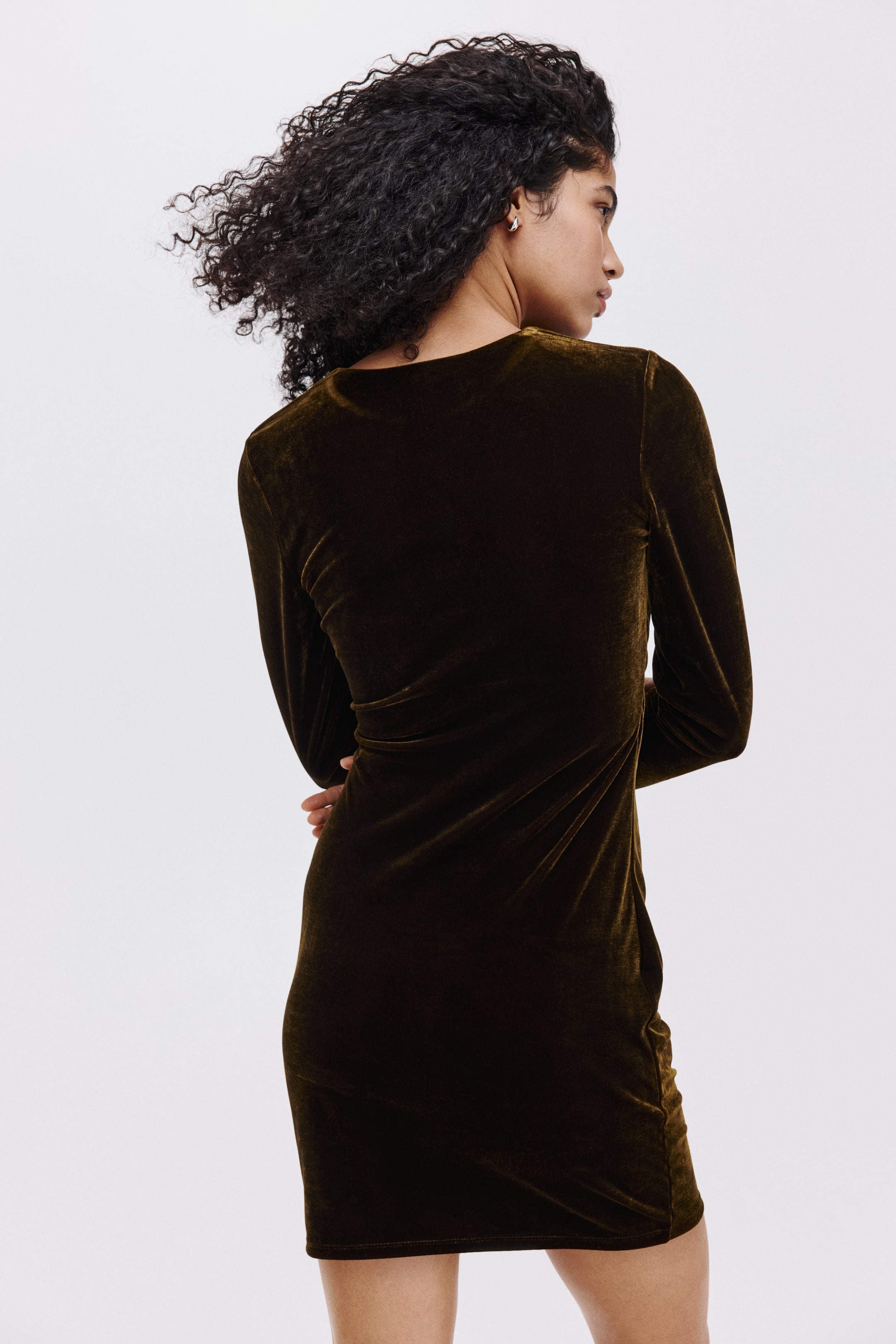 Vezi imaginea mai mare: Rochie cu detaliu răsucit - Verde-închis | H&M RO 4