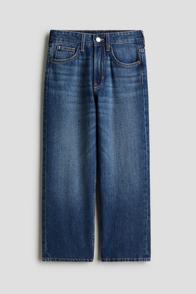 Lined Loose Fit Jeans - Tumma deniminsininen/Deniminsininen/Musta - 1