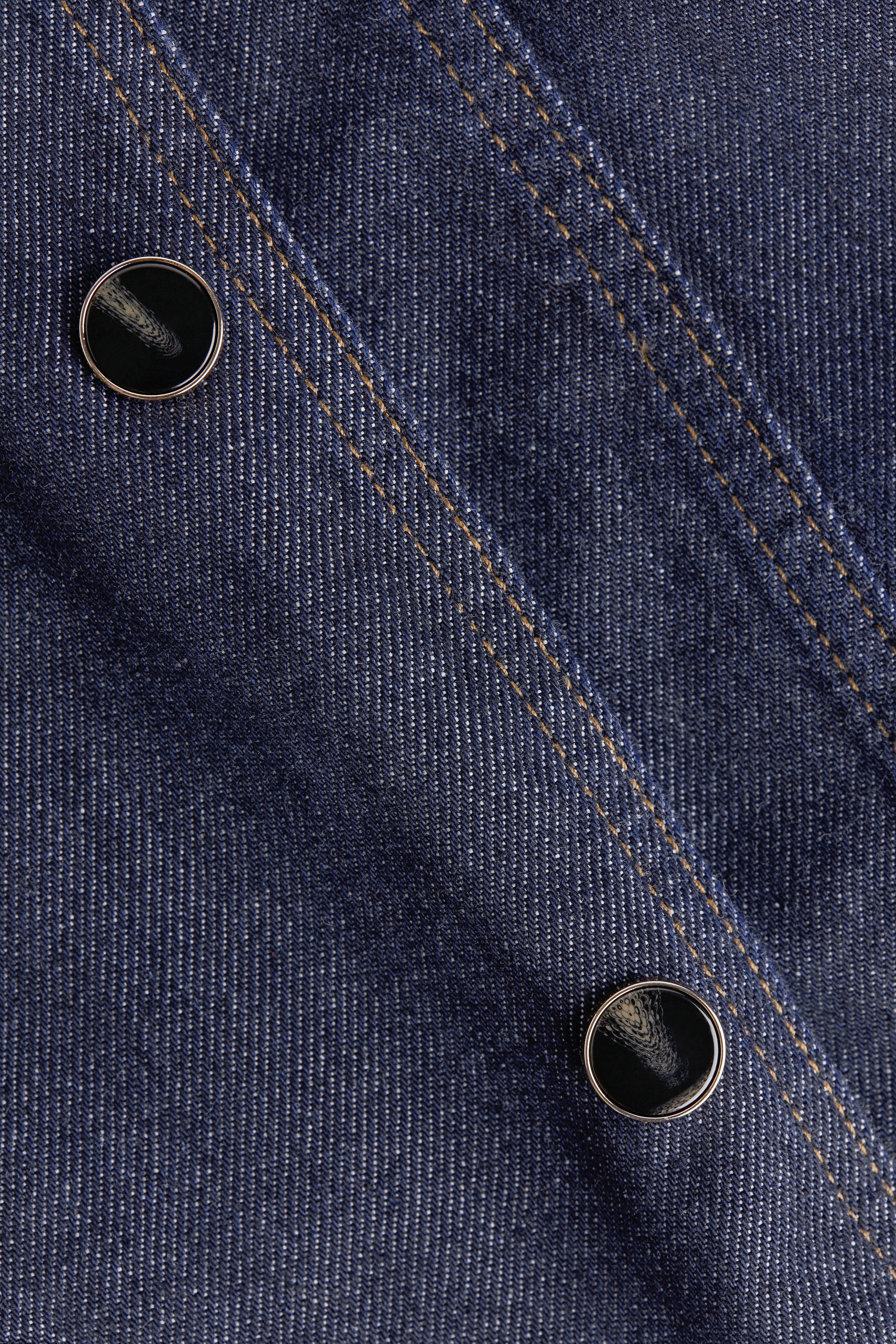 Double-breasted denim shirt