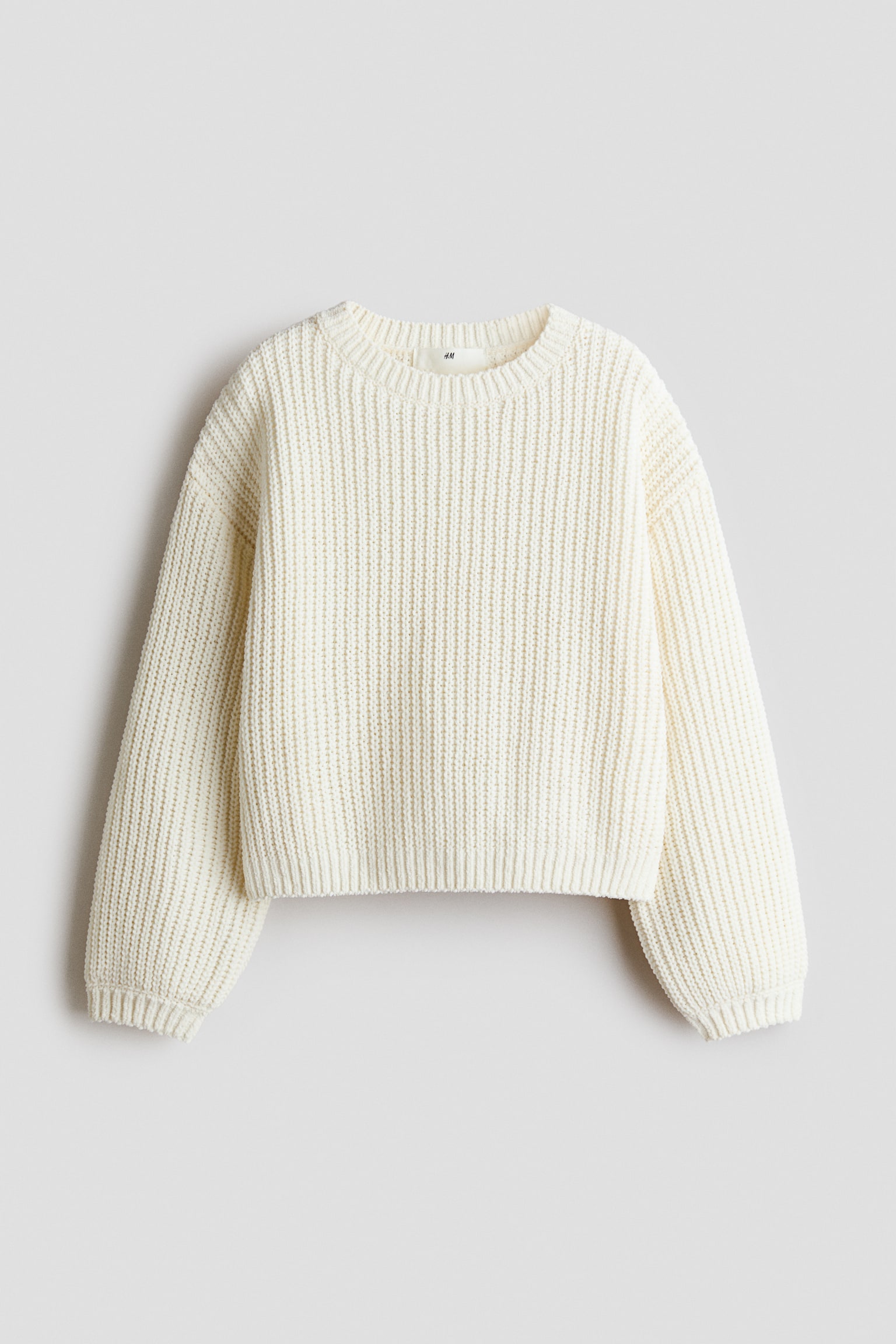 Chenille-knit jumper - Cream/Blue