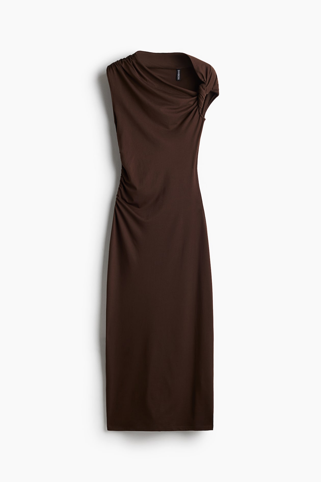 Women's Dark brown Twist-Detail One-Shoulder Dress | H&M US Women's Dark brown Twist-Detail One-Shoulder Dress | H&M US