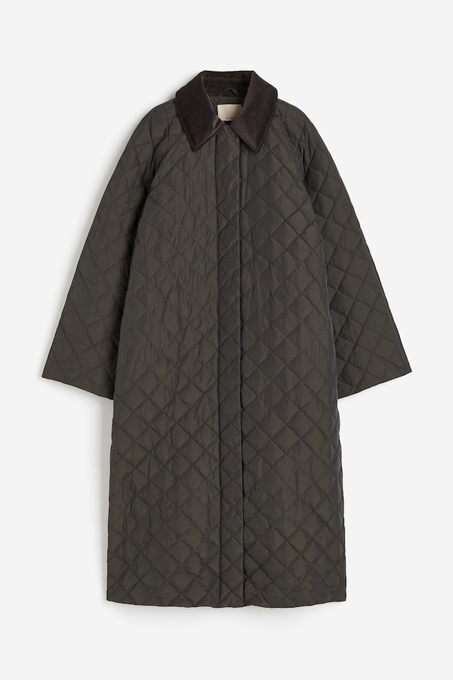 Quilted down coat - Dark green - 2