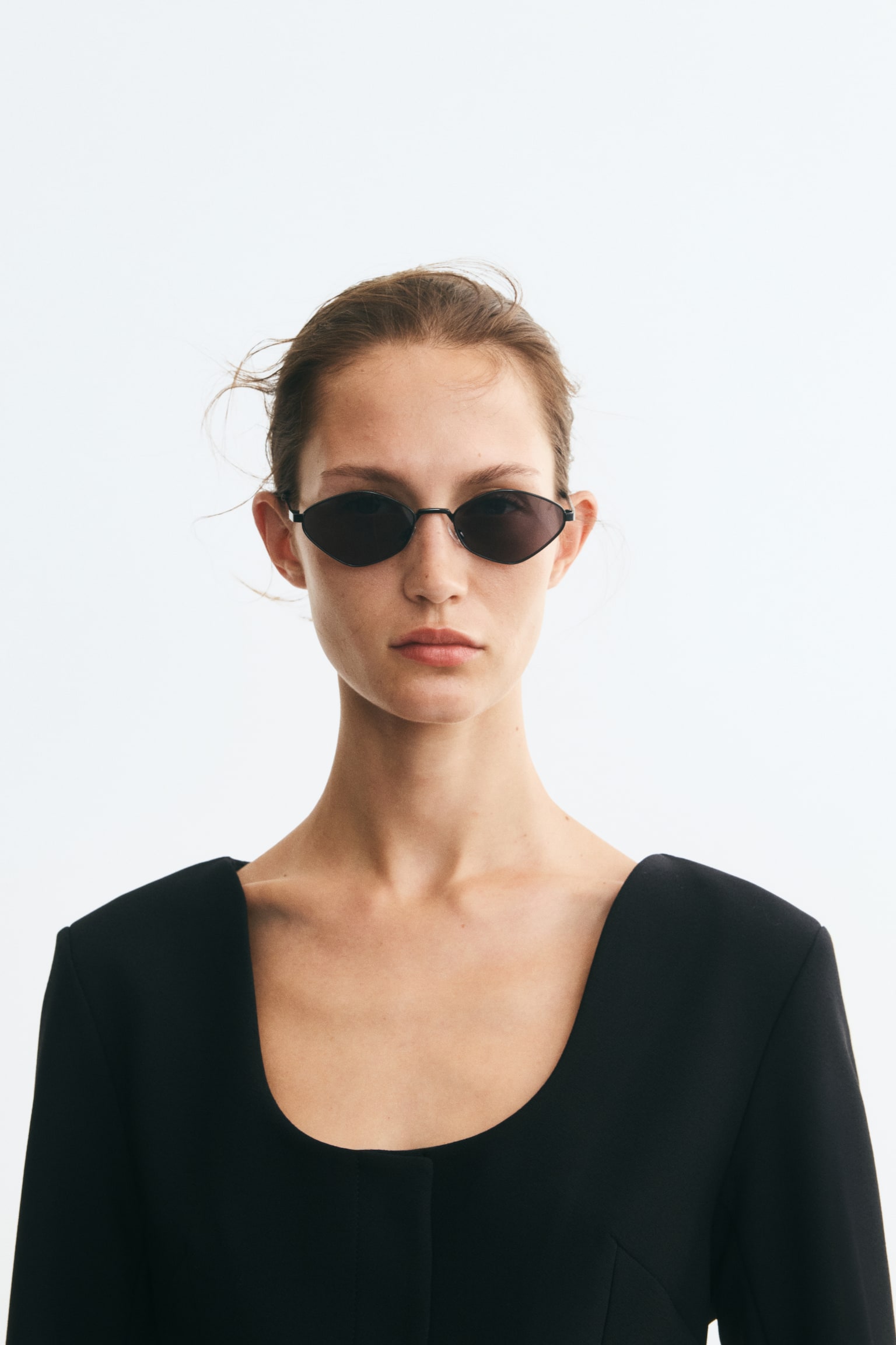 Женский жакет H&M из куртки с круглым вырезом, цвет: Чёрный — фото 4