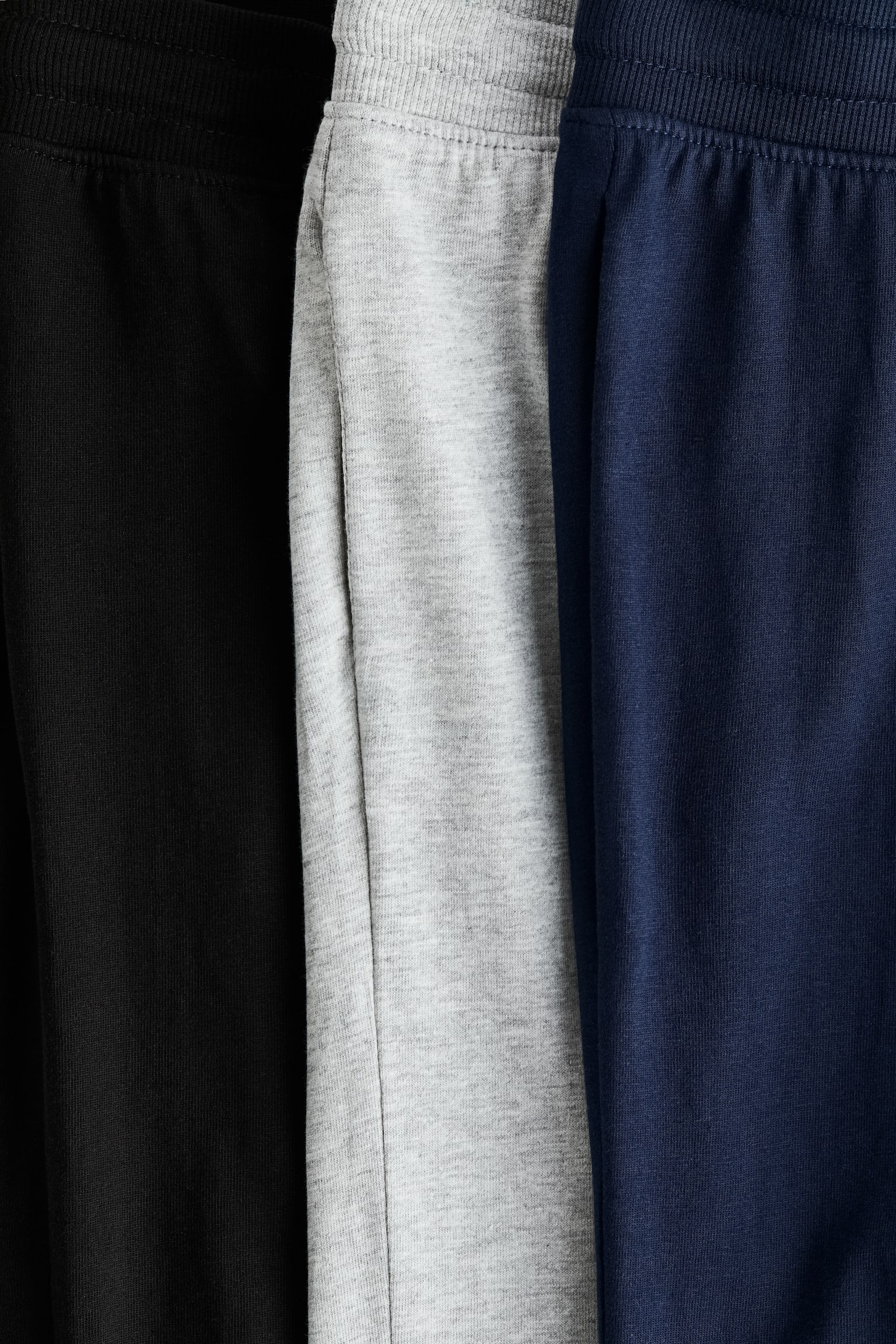 3-pack Joggers en punto de algodón - Azul oscuro/Gris jaspeado/Negro/Gris - 2