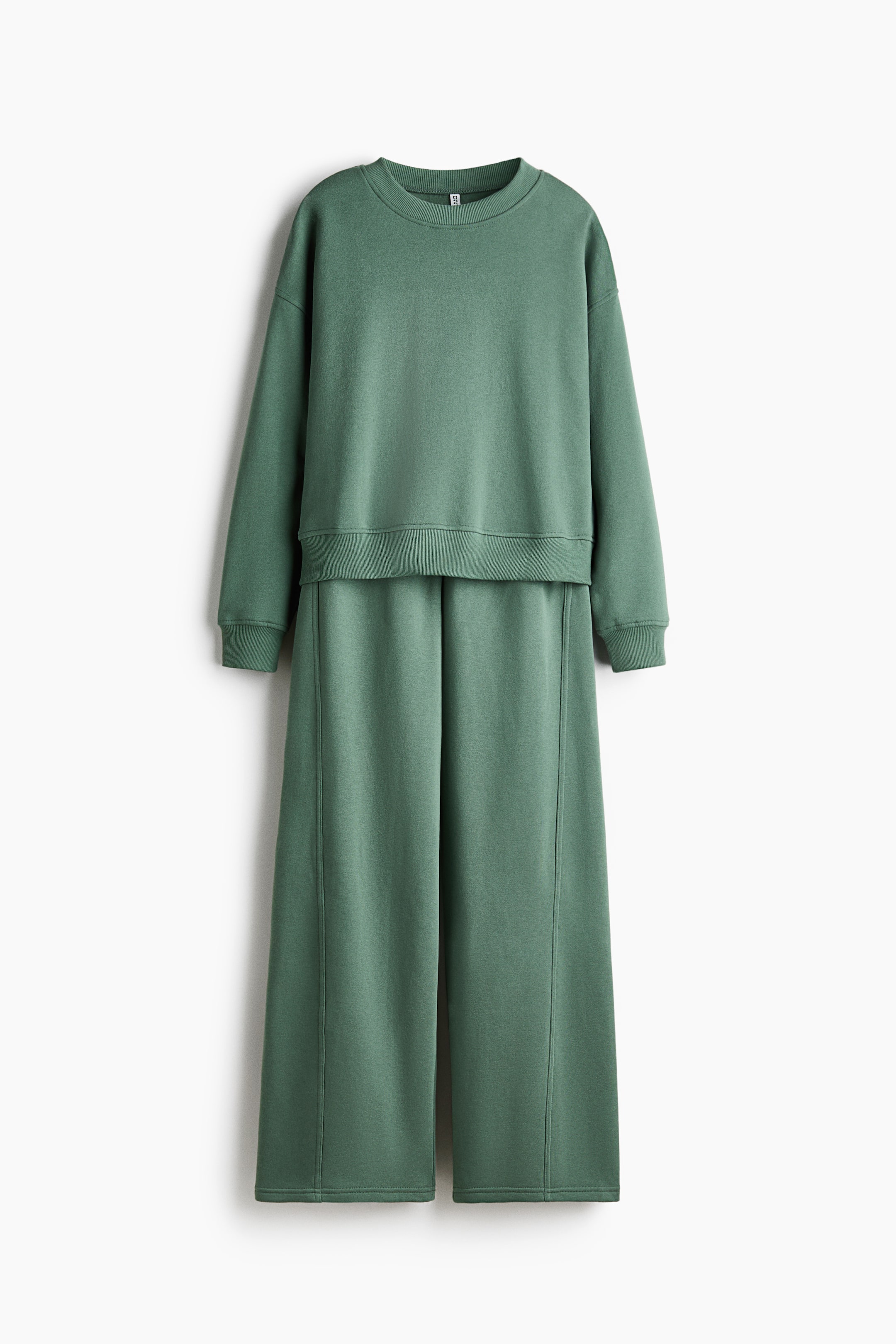 拡大画像を表示: トップス&ジョガーパンツ スウェット2アイテムセット - ダスティグリーン - レディース | H&M JP 5