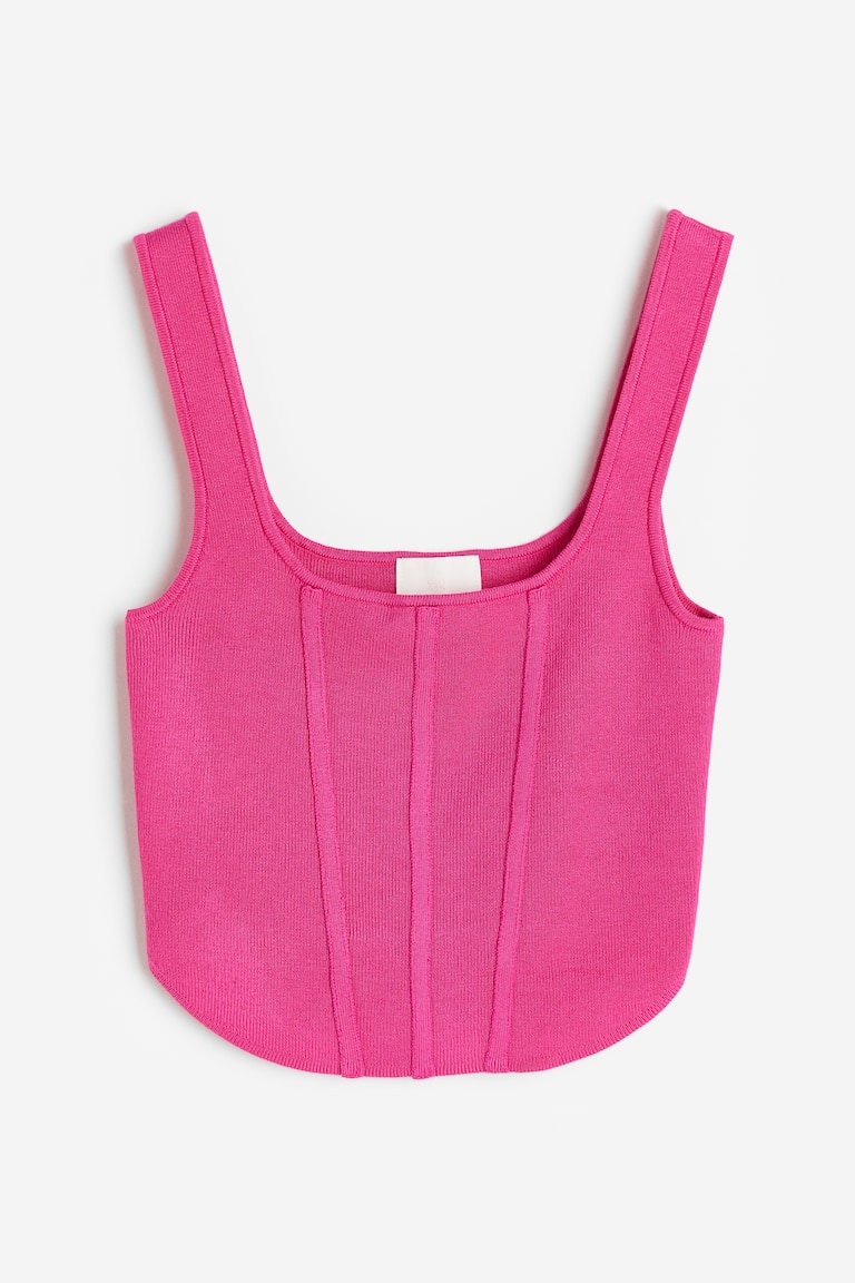Pink Fine Knit Corset Top