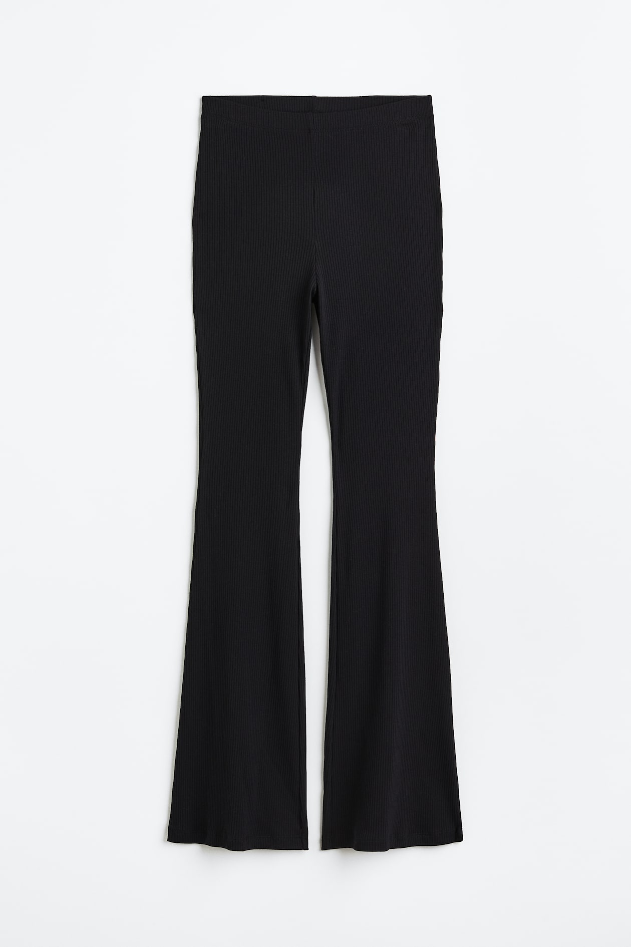 Ribbed Jersey Jazz Pants - Regular waist - Long - Black - Ladies | H&M US