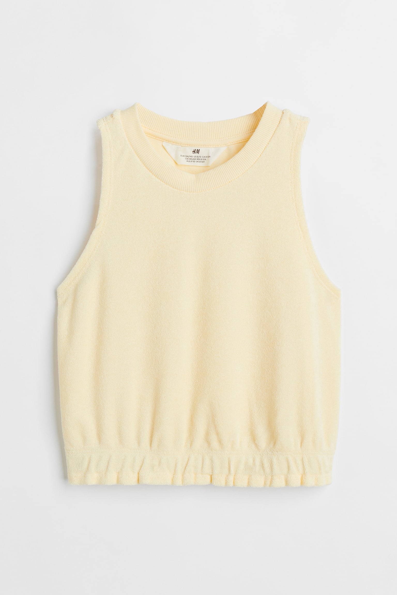 Cropped terry vest top - Light yellow/Light purple/Light turquoise - 1