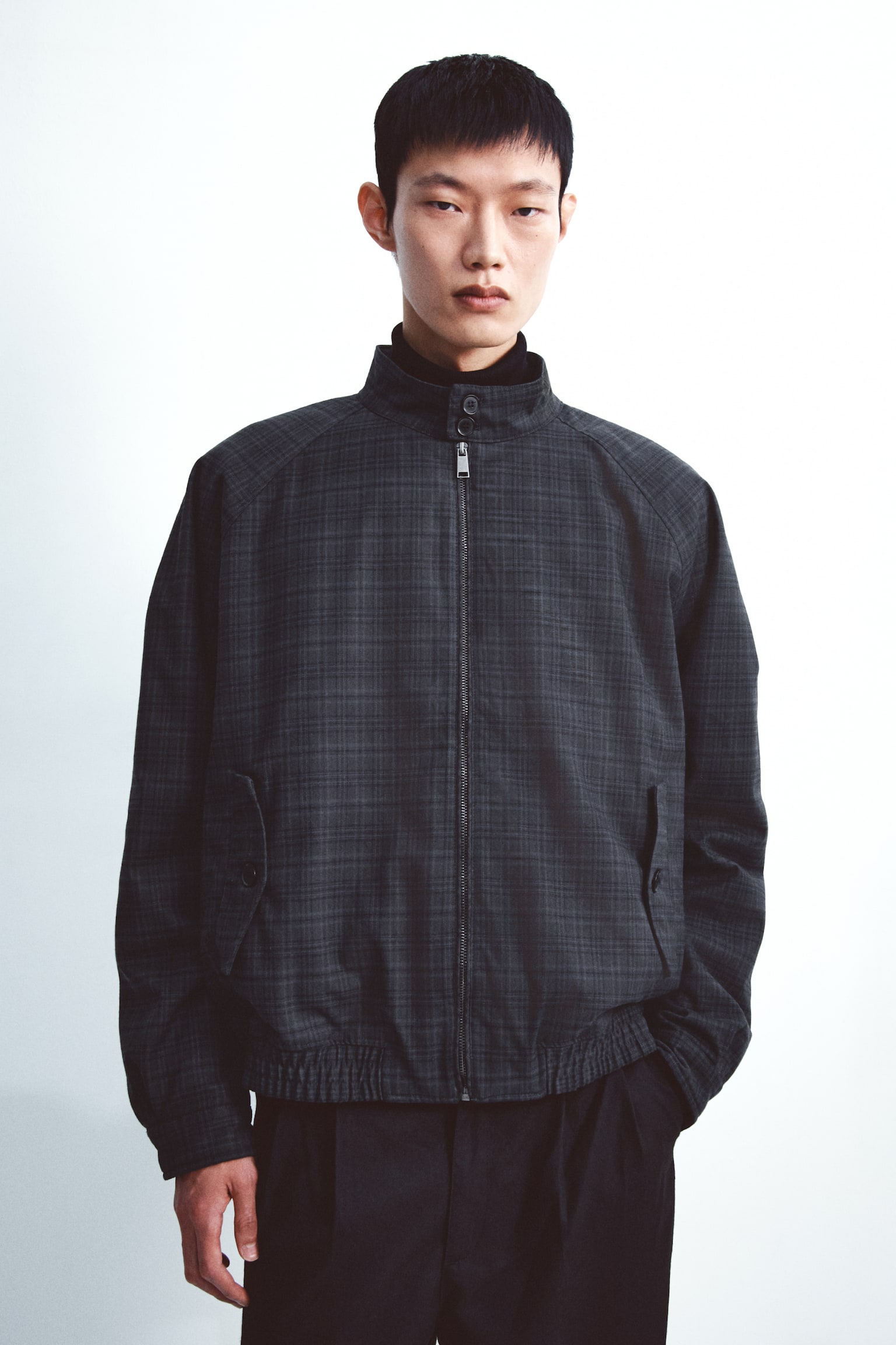 재킷 - 다크 그레이/체크/다크 그레이 멜란지 - 1