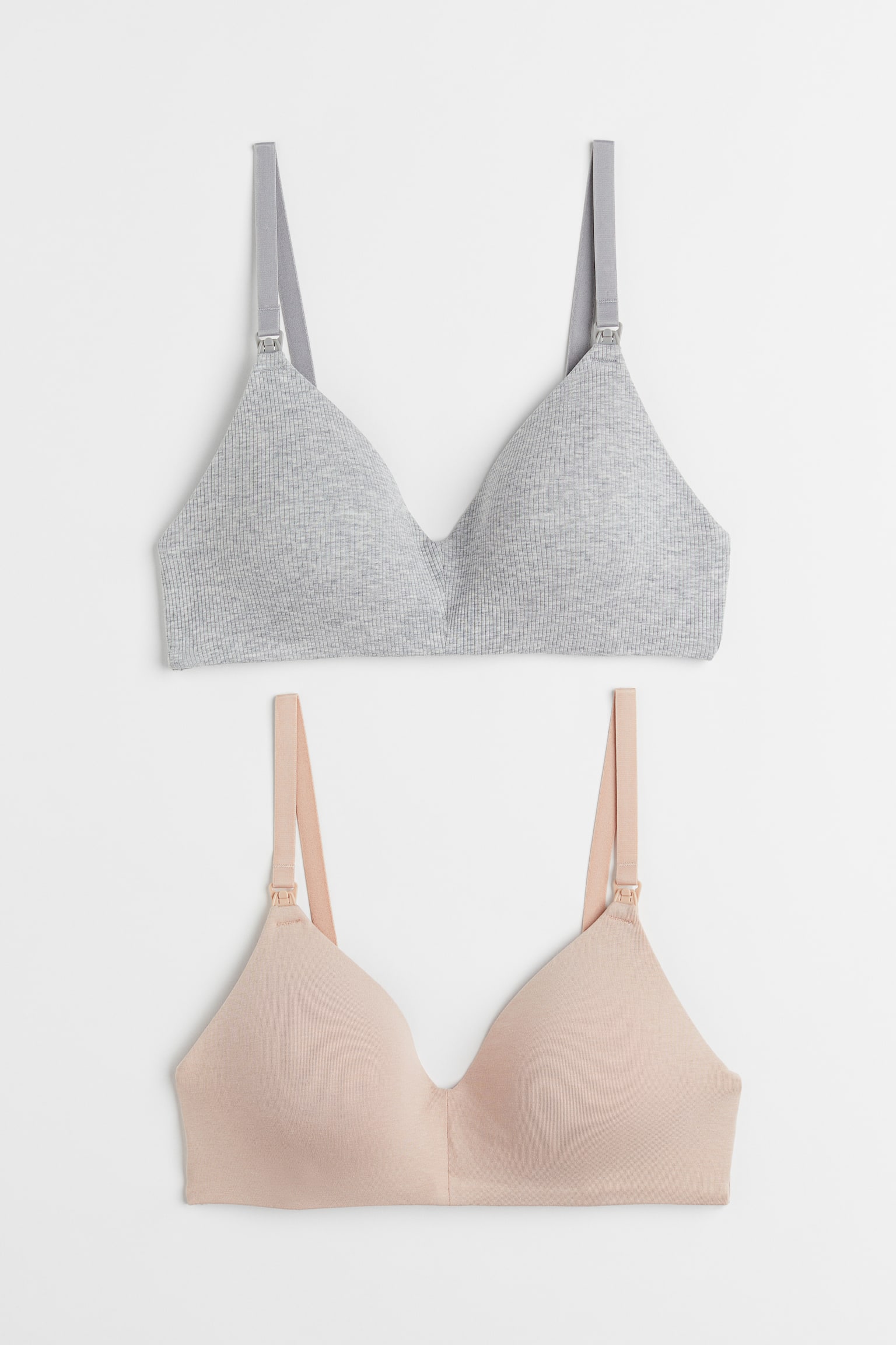 MAMA 2-pack Padded Nursing Bras - Light grey/Beige/Beige/Black/Light powder pink/White/Dusty rose/White/Dusty pink/White/Beige/White/Black/White/Powder pink/Grey marle/Brown/Powder pink/Light grey marle/Light pink/Beige/Black/Black/White/Black/Beige/Black/Light grey/Light pink/Black/White - 1