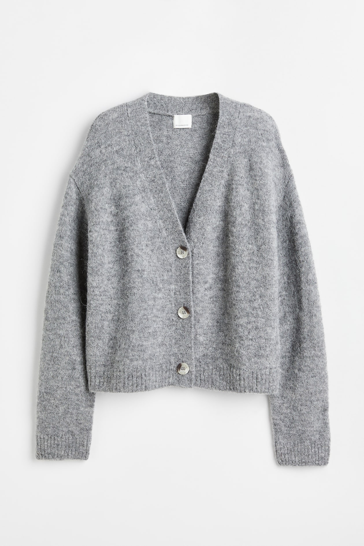Feinstrick-Cardigan aus Wollmix - V-Ausschnitt - Langarm 