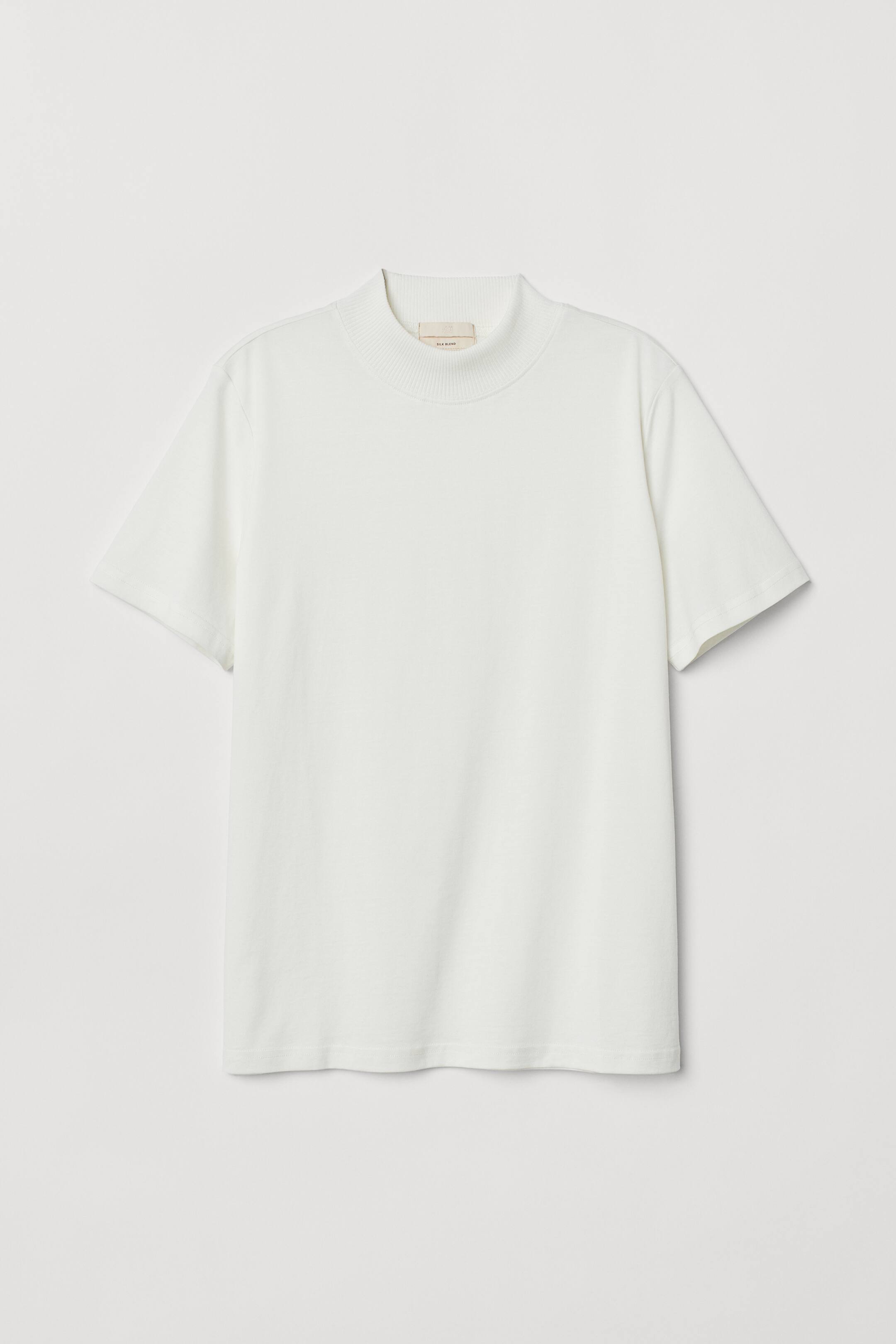 View larger image: Silk-blend T-shirt - White - Ladies | H&M GB 1