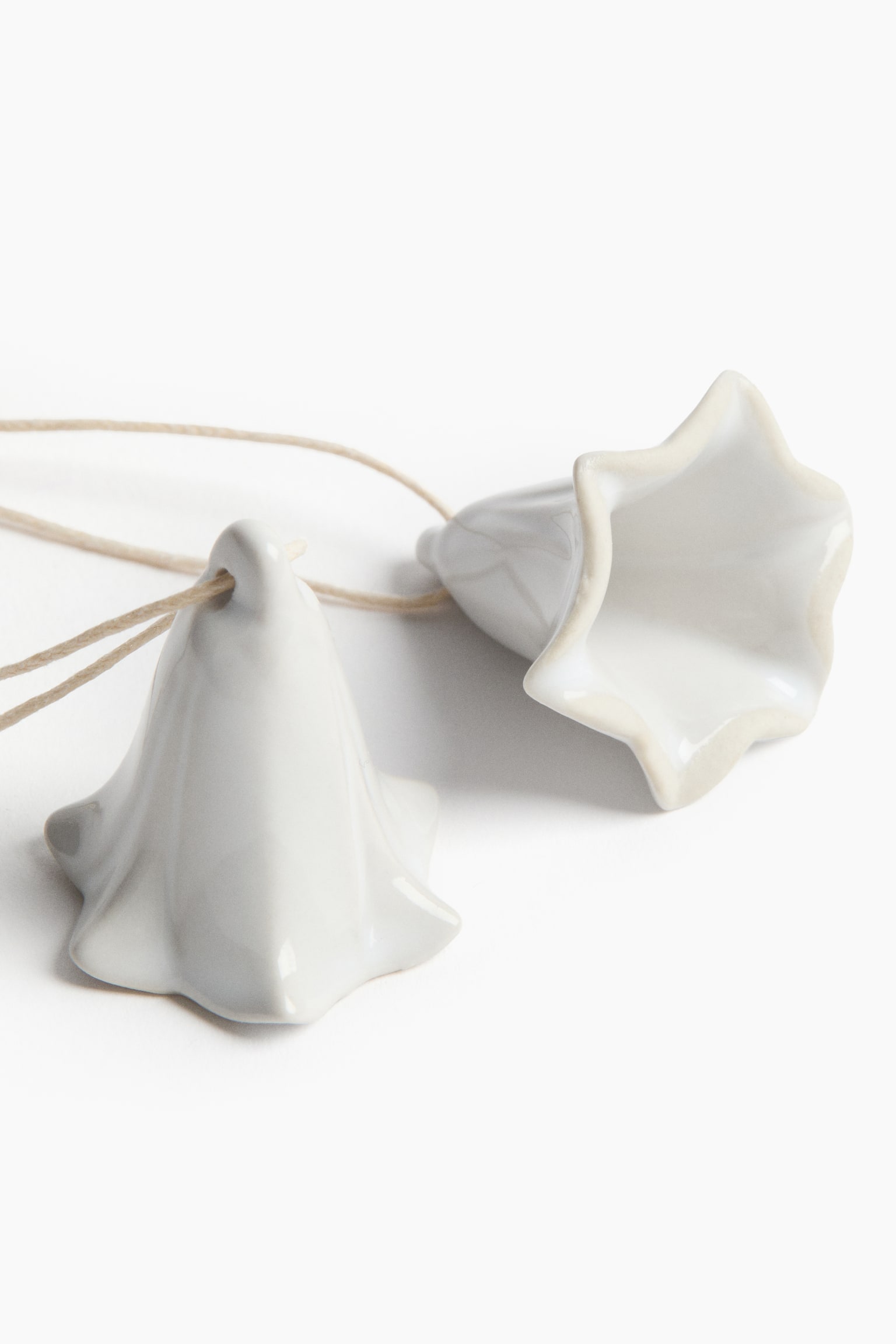 2-pack stoneware Easter decorations - White/Light yellow/Light dusty pink - 3