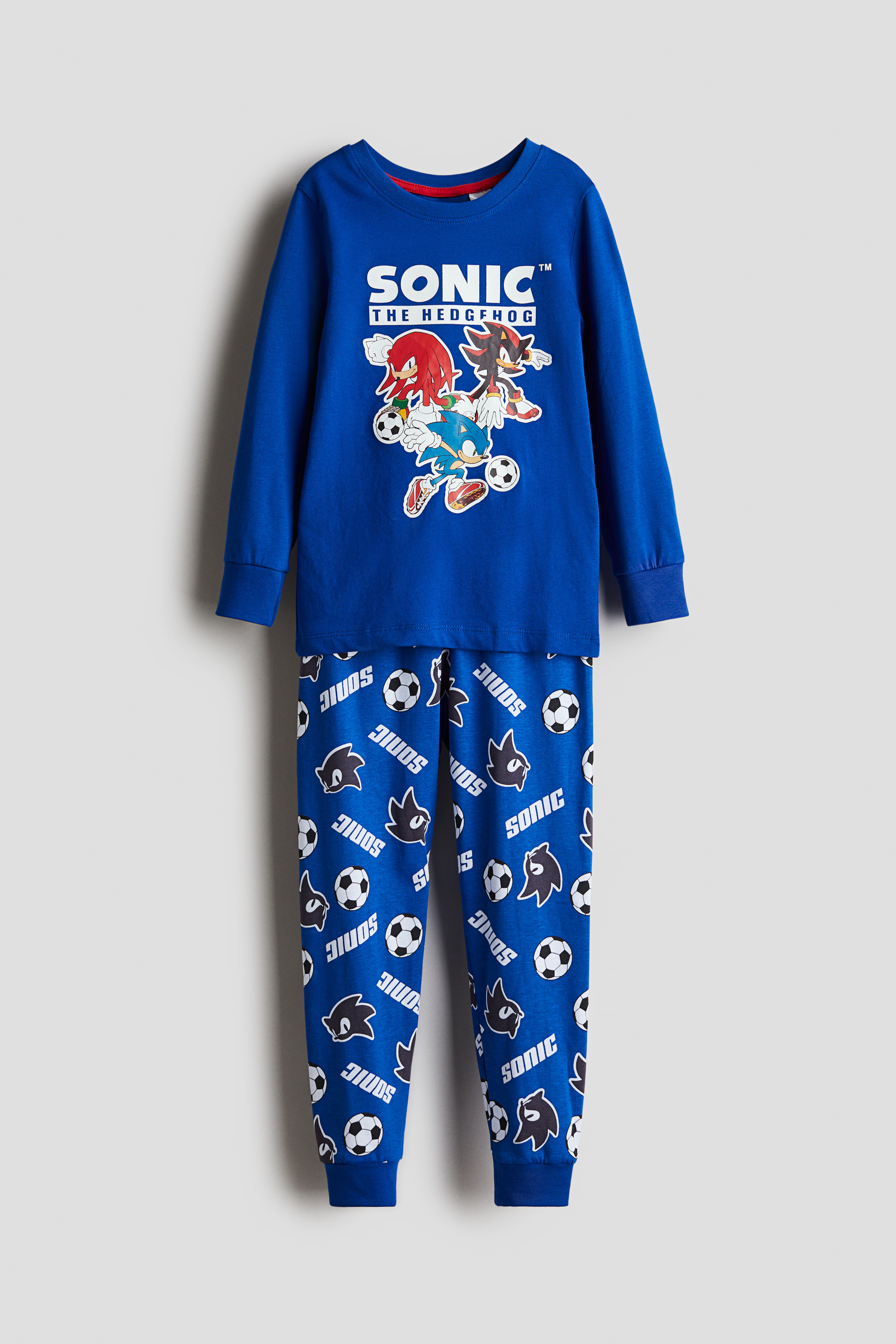 Pyjama imprime en jersey de coton Bleu vif Sonic le Herisson ENFANT H M FR