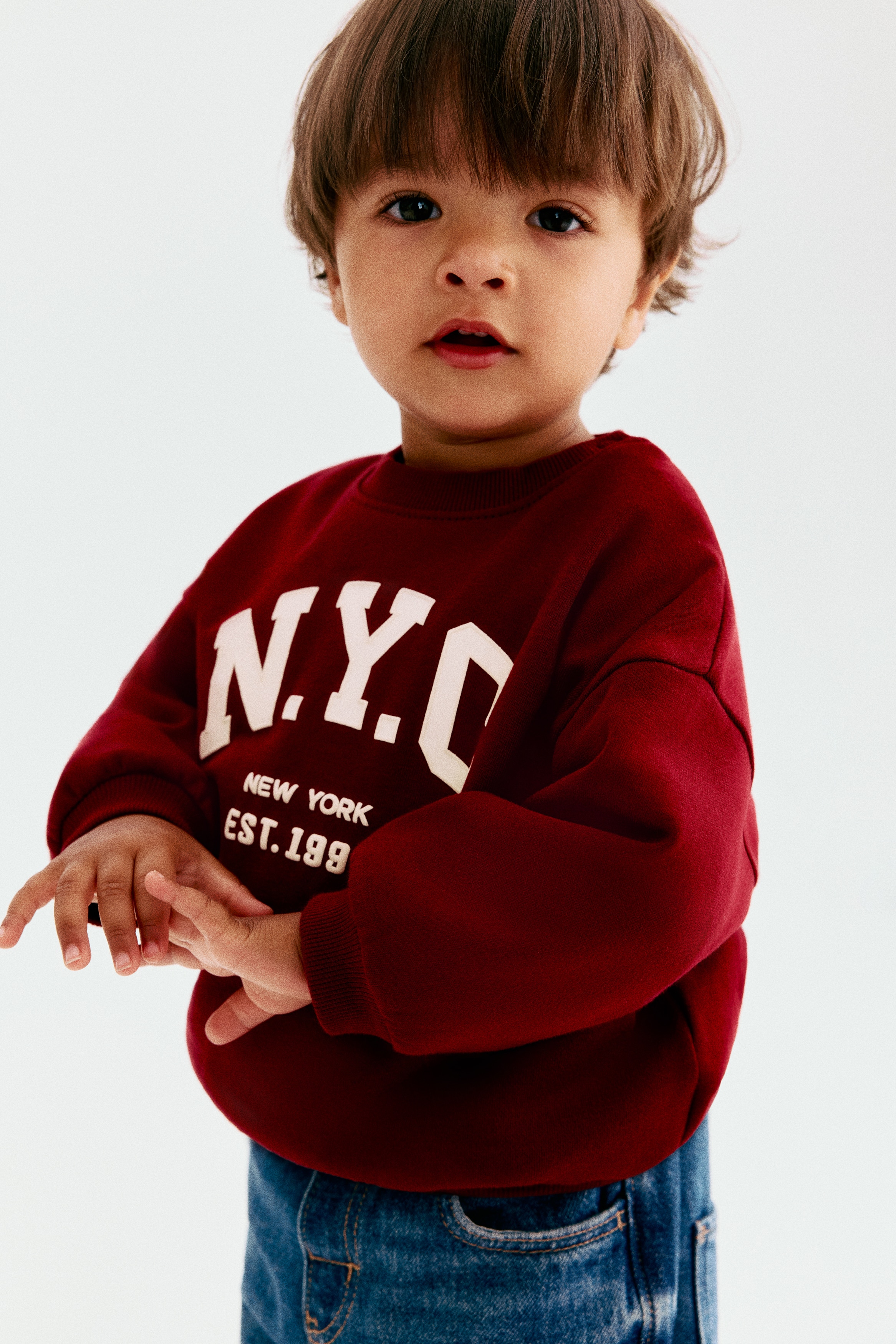 Printed sweatshirt - Dark red/NYC/Light blue/Whales/Green/White/Light grey/Dinosaurs/White/Cars/Light brown/1975/Light green/Dinosaur