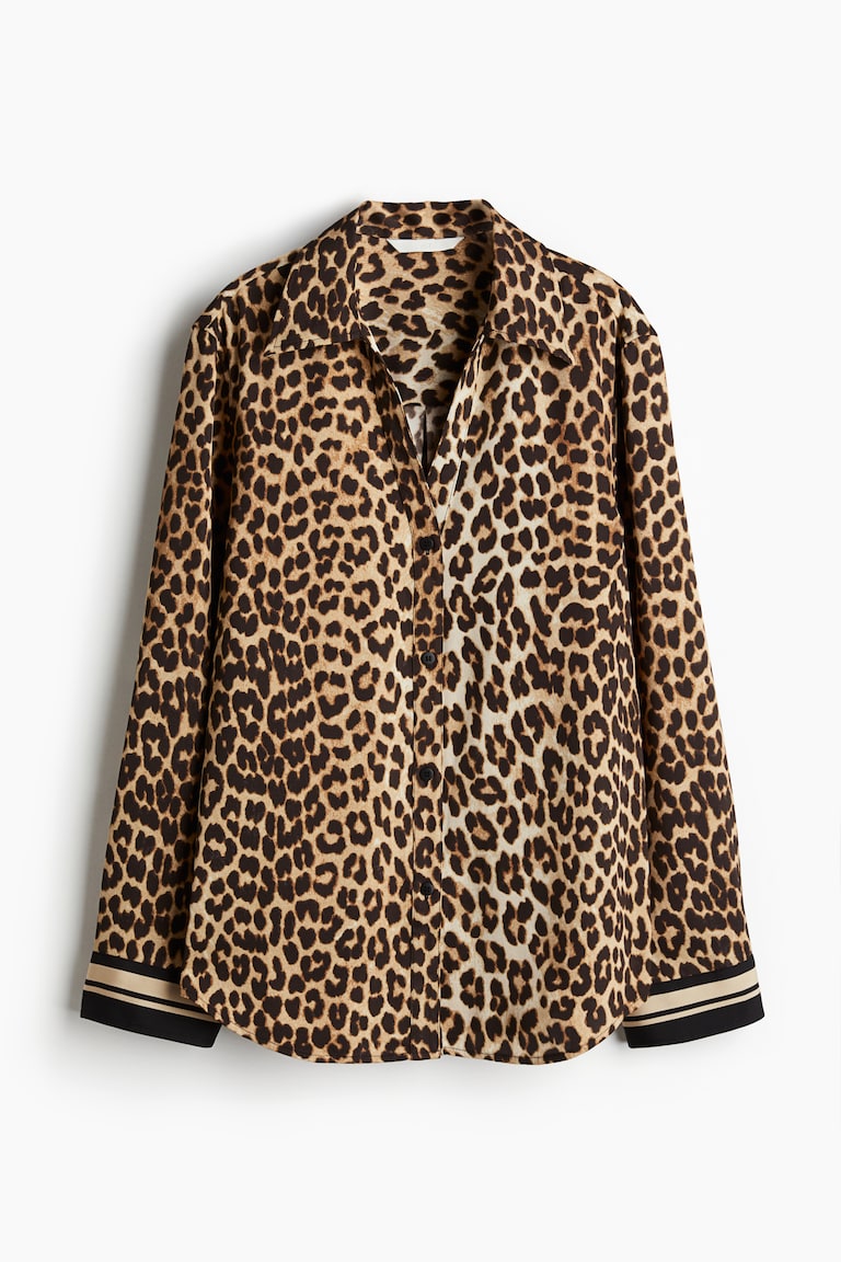 Animal Print Camicia Leopardata H&m Blouse Blusa H&m