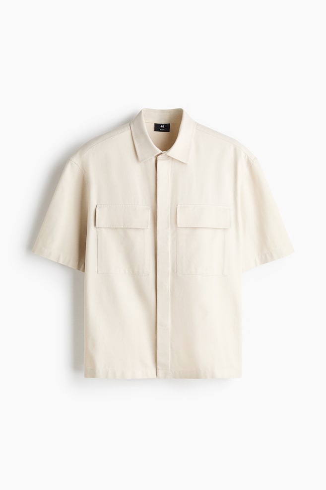Relaxed-Fit Shirt - Light beige/Brown - 1