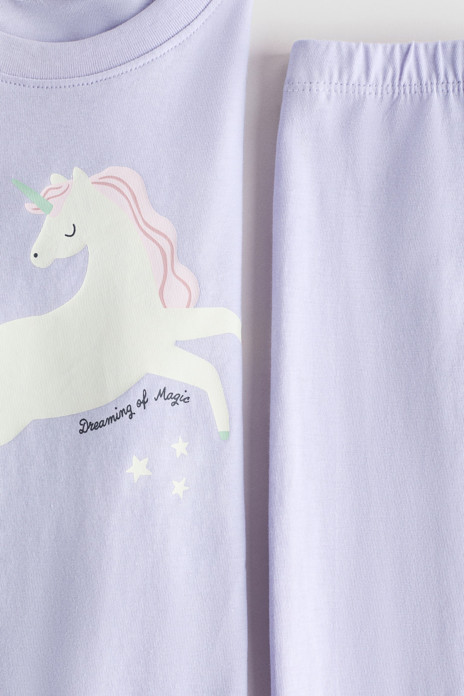 Printed cotton pyjamas - Purple/Unicorn/White/Hearts/White/Teddy bears - 2