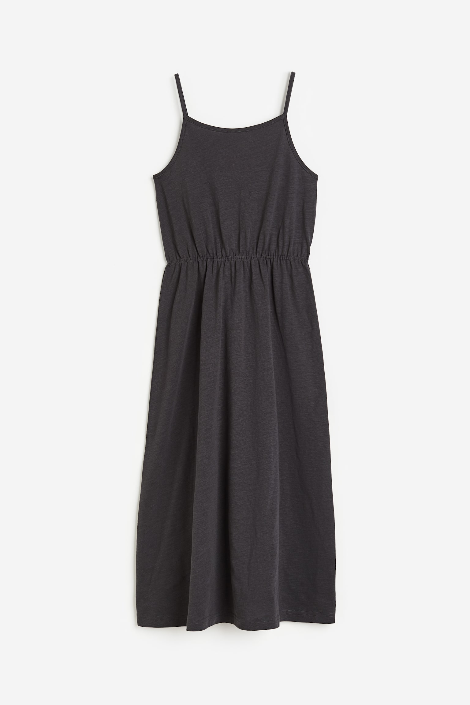 Cotton jersey dress - Dark grey/Light khaki green/Natural white/Striped - 1