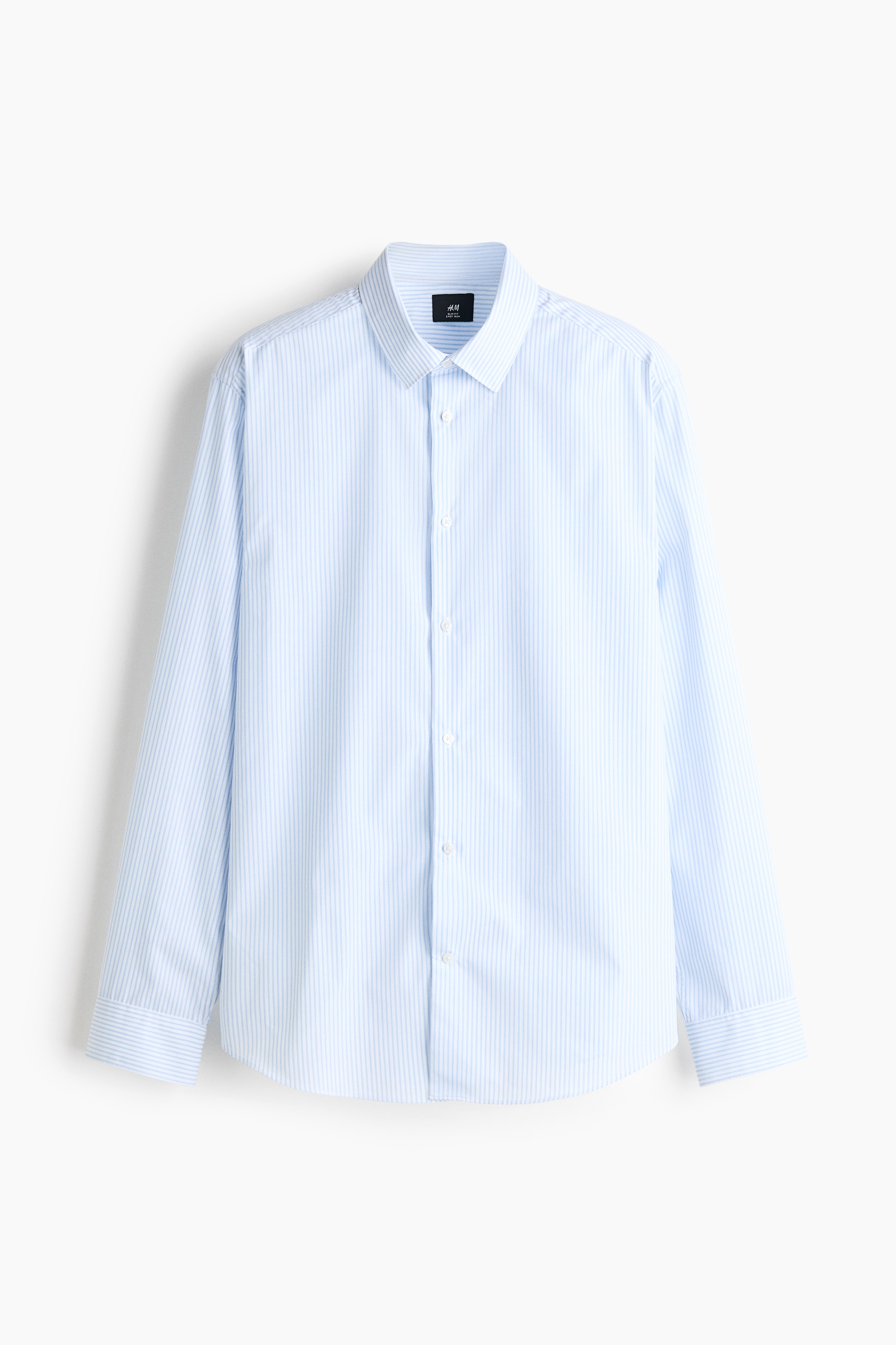 Slim Fit Easy-iron Shirt - Light blue/striped/White/Black/Dark brown/Light pink/striped/Dark gray/Blue/striped/Light blue/Light blue/striped/Navy blue