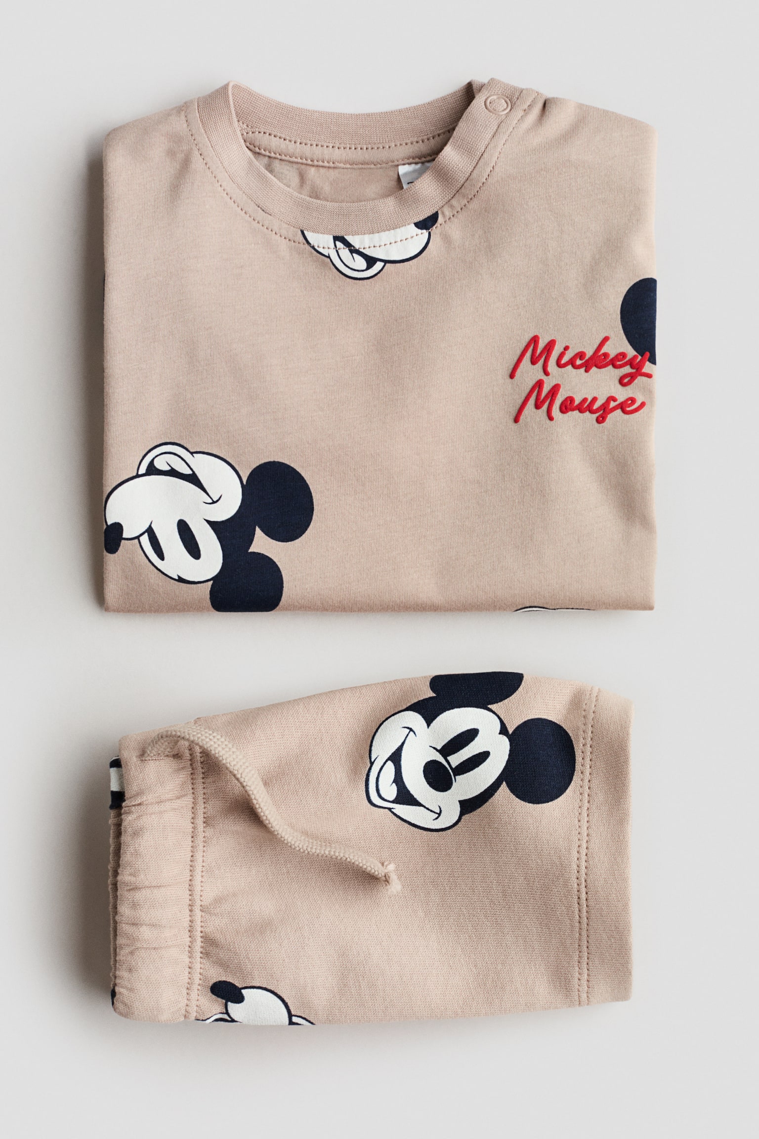 2-piece printed cotton set - Beige/Mickey Mouse - 2