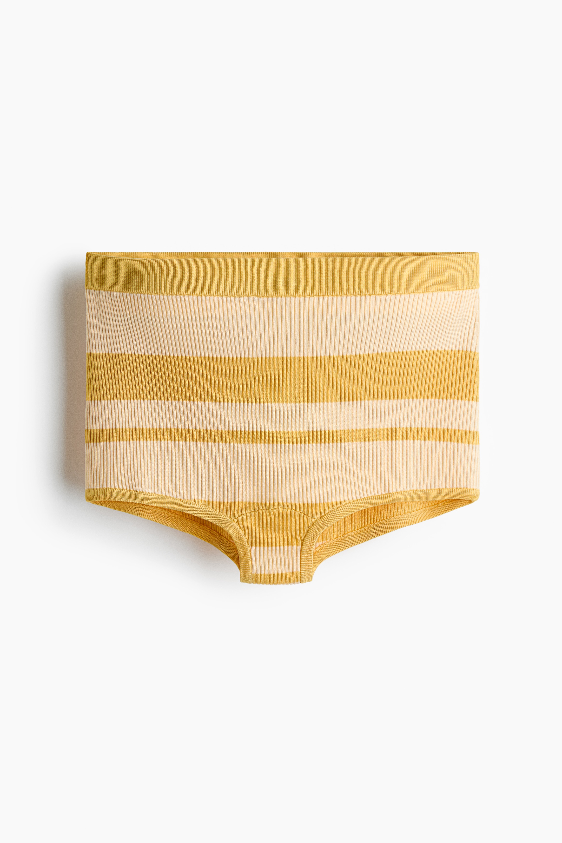 Minicalções em malha canelada - Amarelo/Riscas/Vermelho/Riscas
