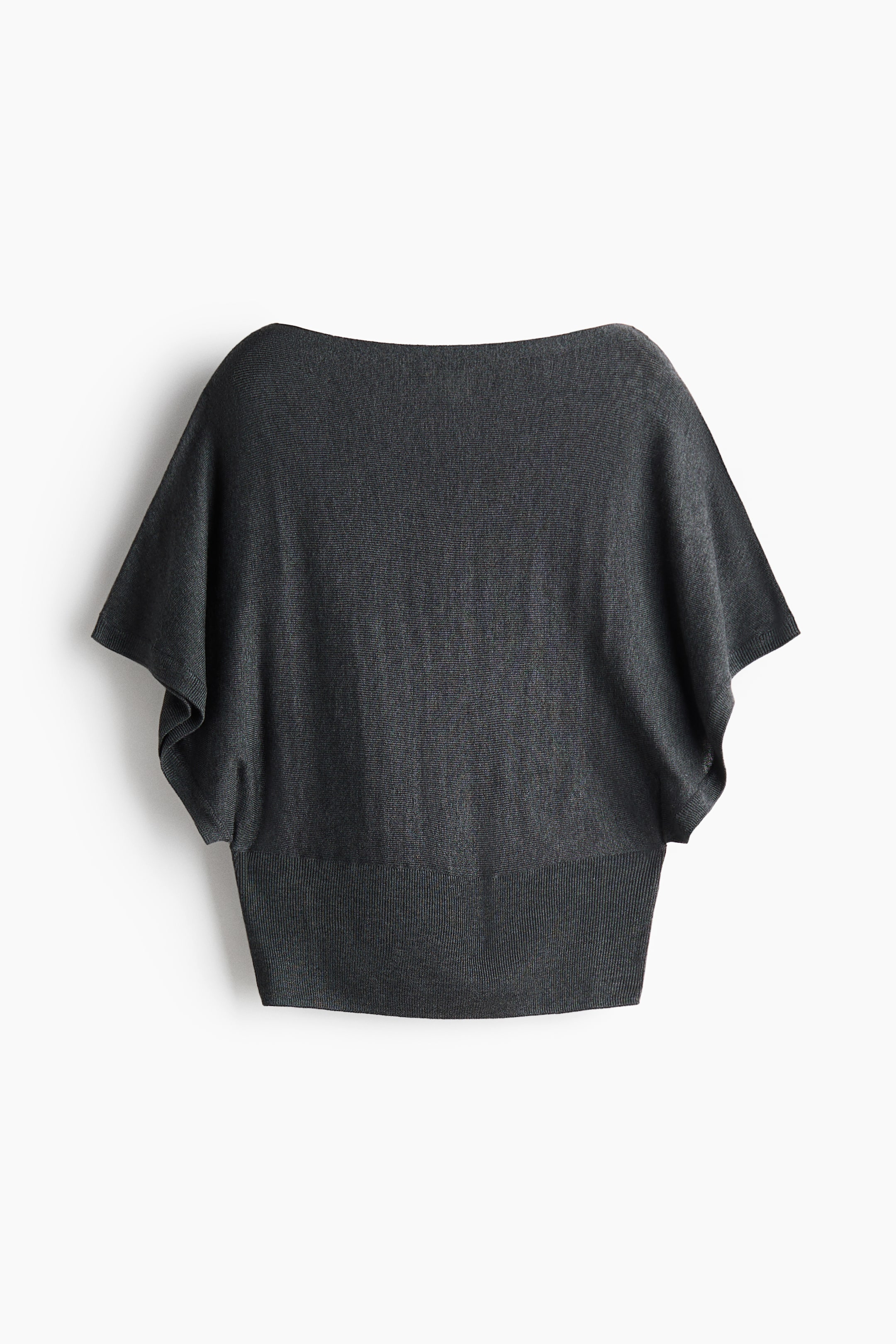 Batwing-Sleeved Fine-Knit Top