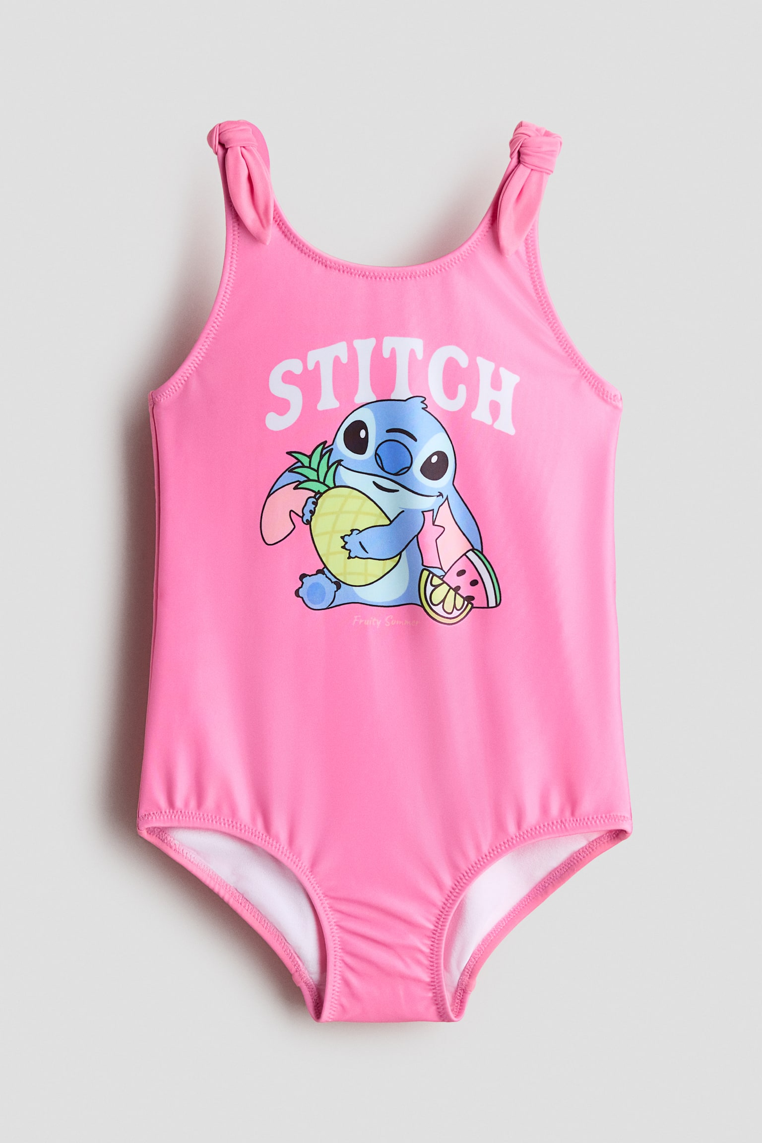 Áo bơi một mảnh in hình có chi tiết thắt nút - Màu hồng/Lilo & Stitch/Màu hồng nhạt/Hello Kitty - 1