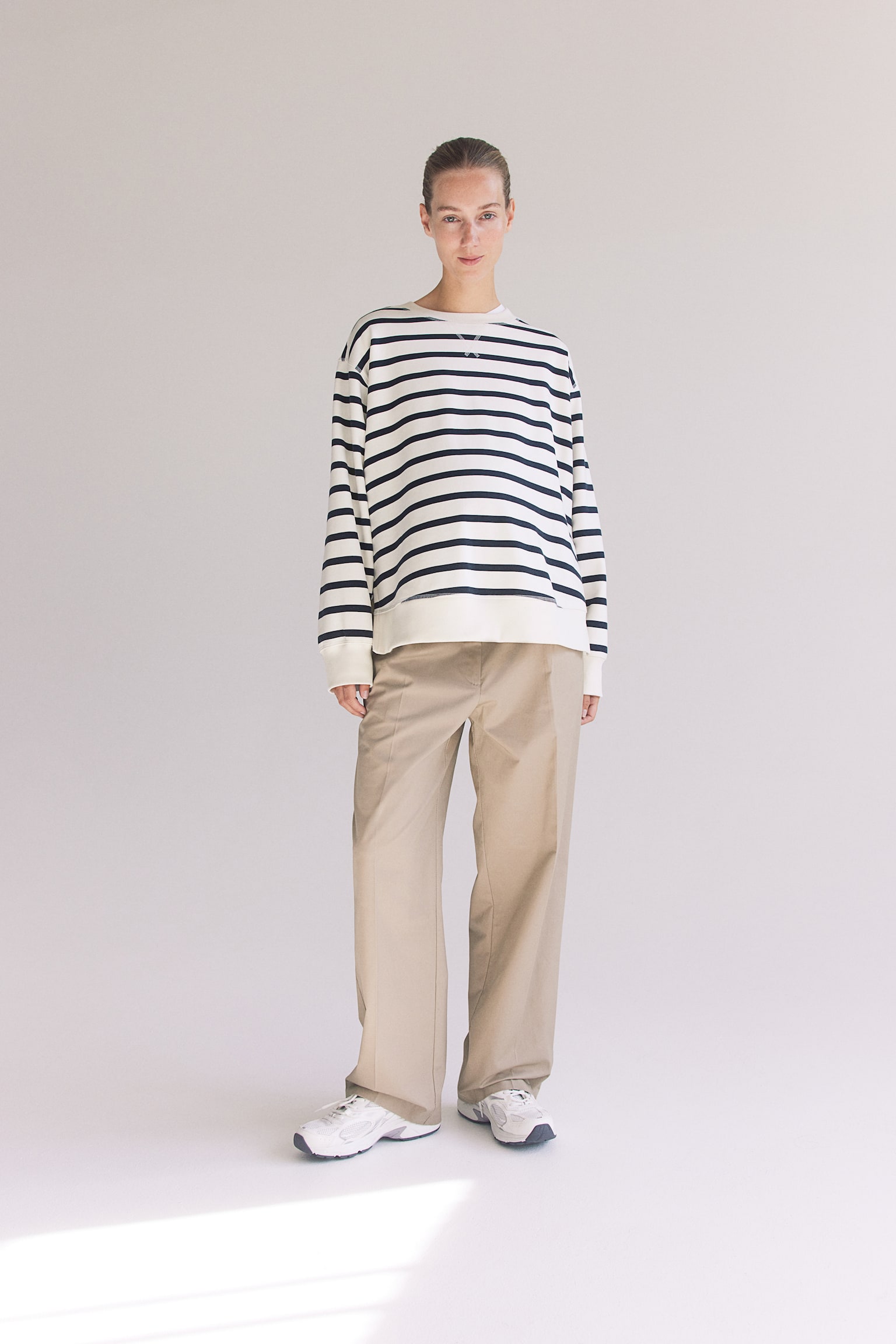 MAMA Sweatshirt - White/Striped/Light grey marl - 5