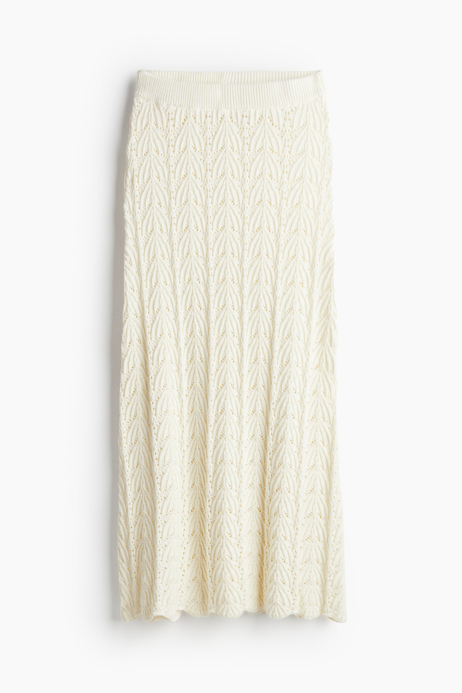 Pointelle Knit Skirt - Cream - 2